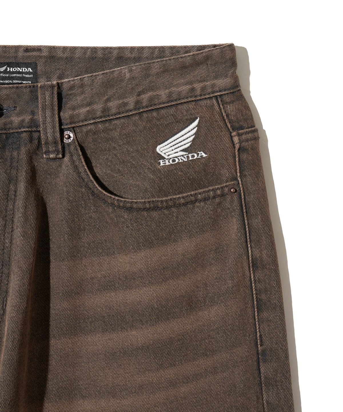 핍스 모터사이클(PHYPS MOTORCYCLE) Wing Logo Denim Pants Brown