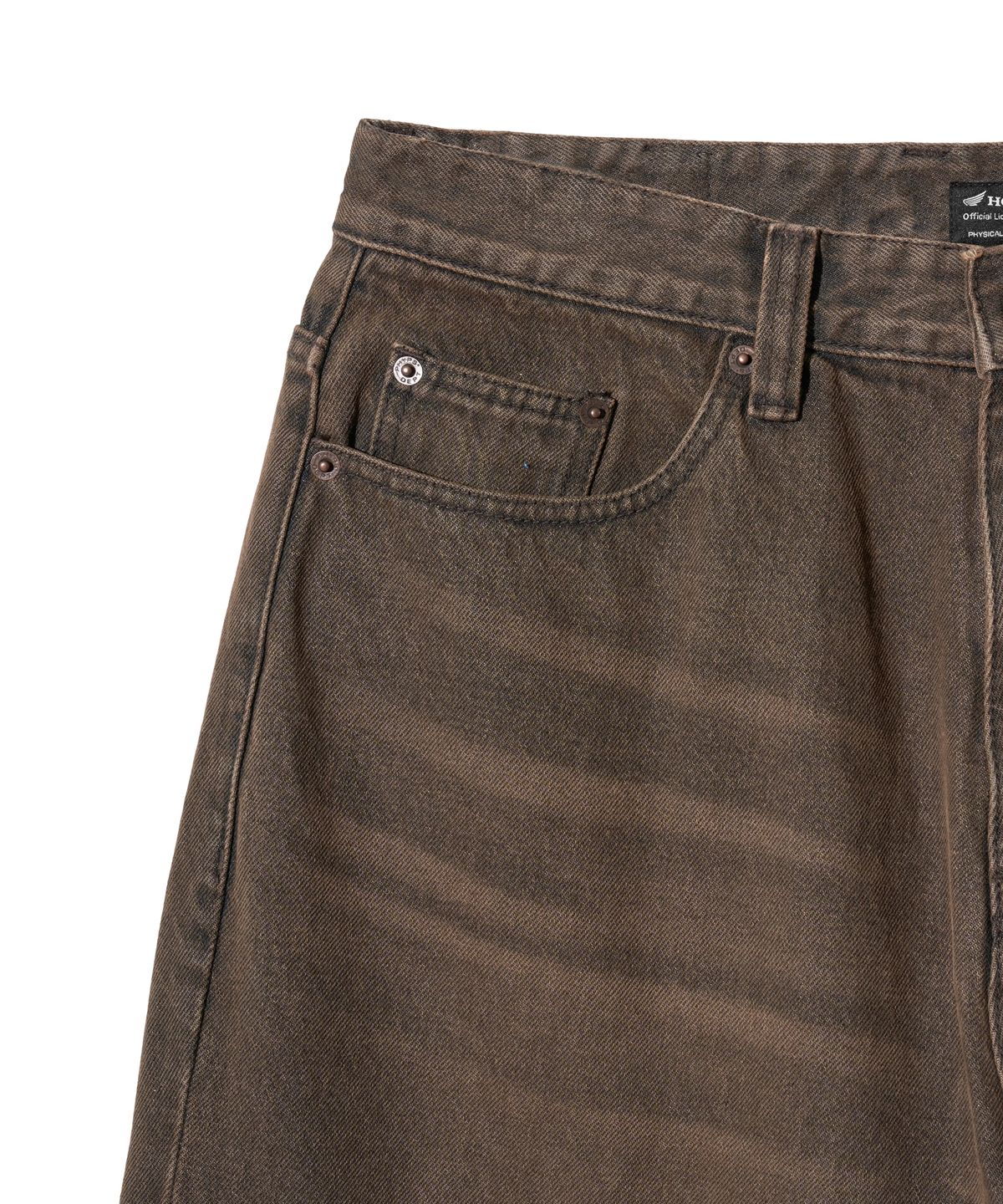 핍스 모터사이클(PHYPS MOTORCYCLE) Wing Logo Denim Pants Brown