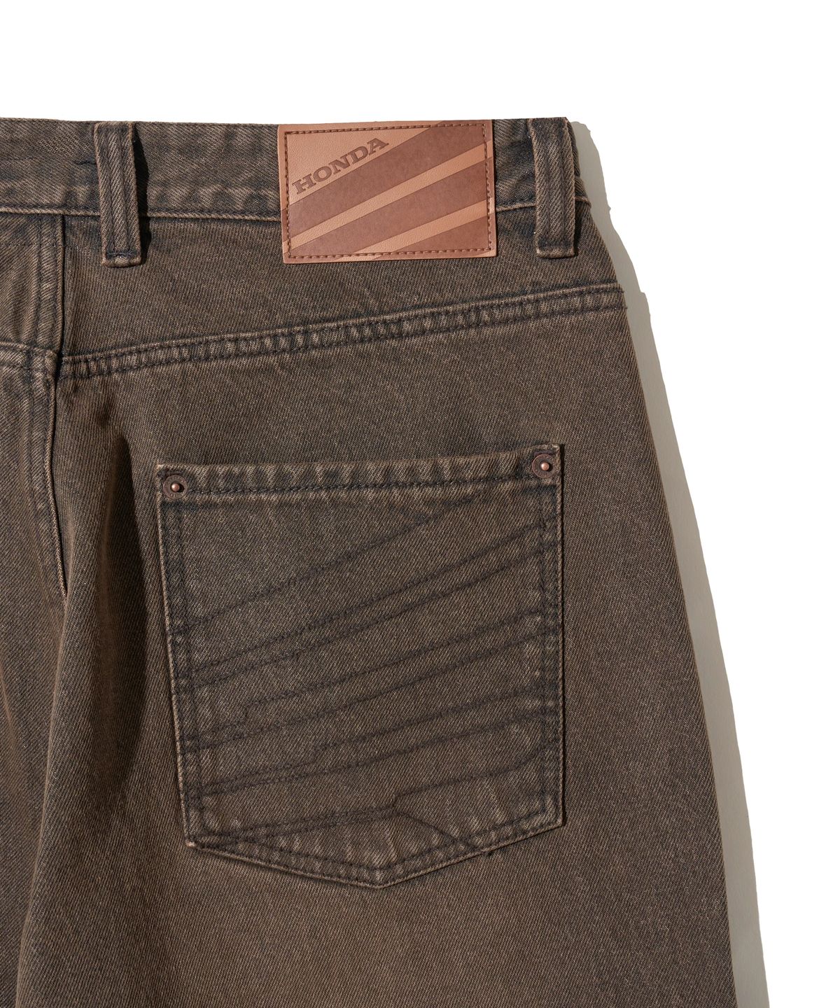 핍스 모터사이클(PHYPS MOTORCYCLE) Wing Logo Denim Pants Brown