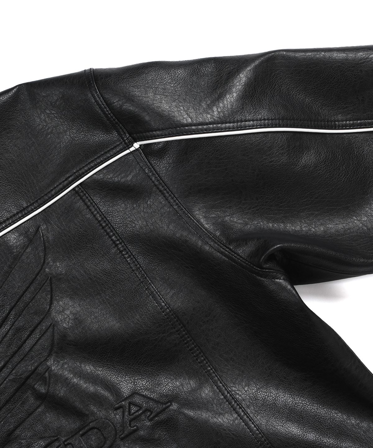 핍스 모터사이클(PHYPS MOTORCYCLE) Motorcycle Piping Leather Jacket Black