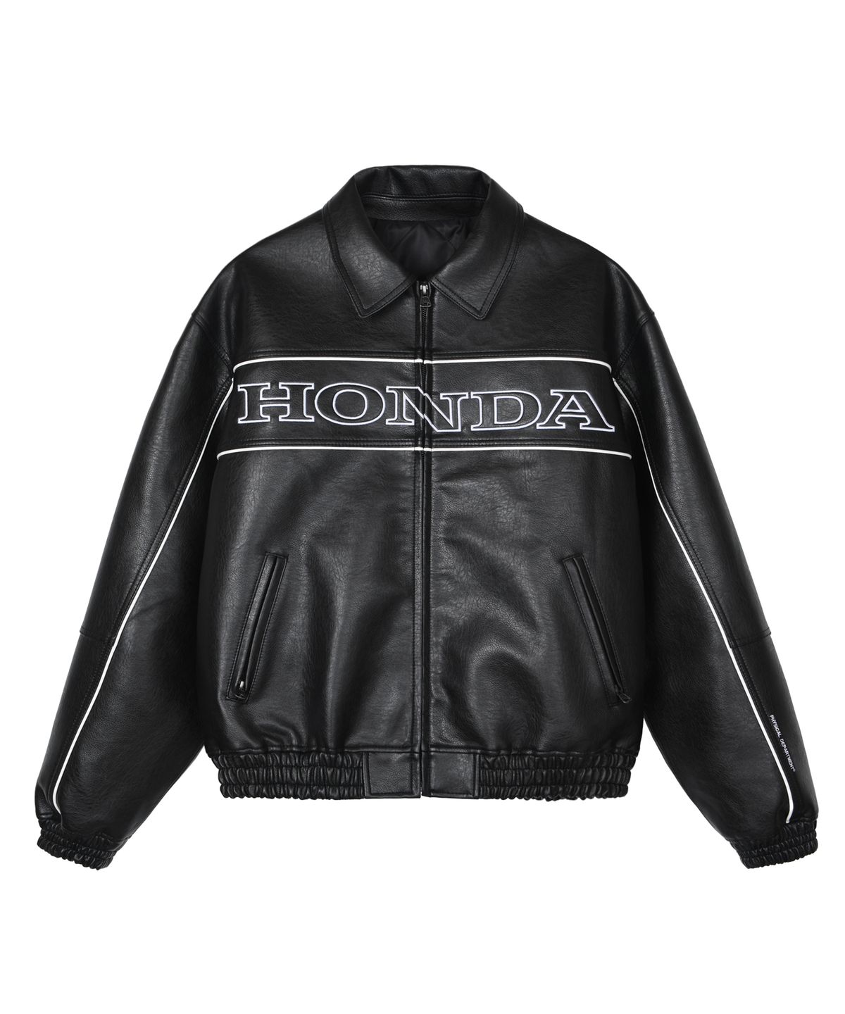 핍스 모터사이클(PHYPS MOTORCYCLE) Motorcycle Piping Leather Jacket Black