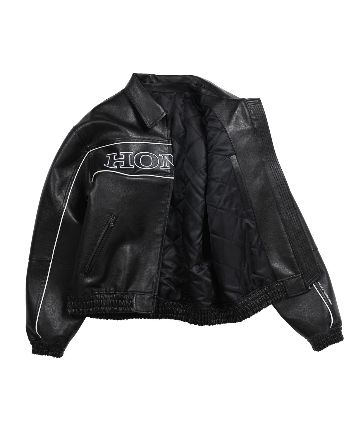 핍스 모터사이클(PHYPS MOTORCYCLE) Motorcycle Piping Leather Jacket Black