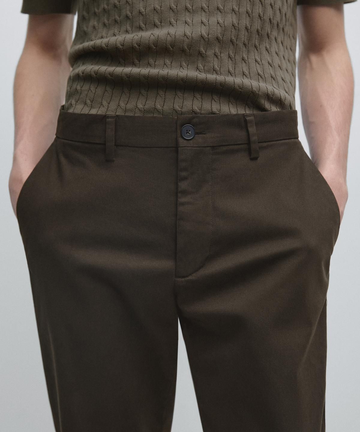마시모두띠(MASSIMO DUTTI) 코튼 슬림핏 팬츠