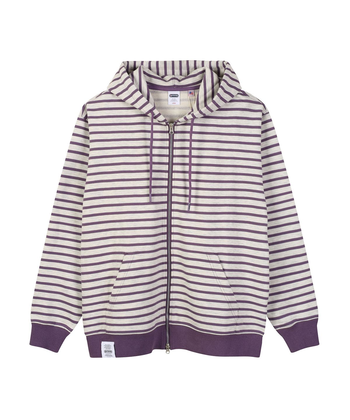 아웃도어 프로덕츠(OUTDOOR PRODUCTS) STRIPE ZIP-UP HOODIE (PURPLE)