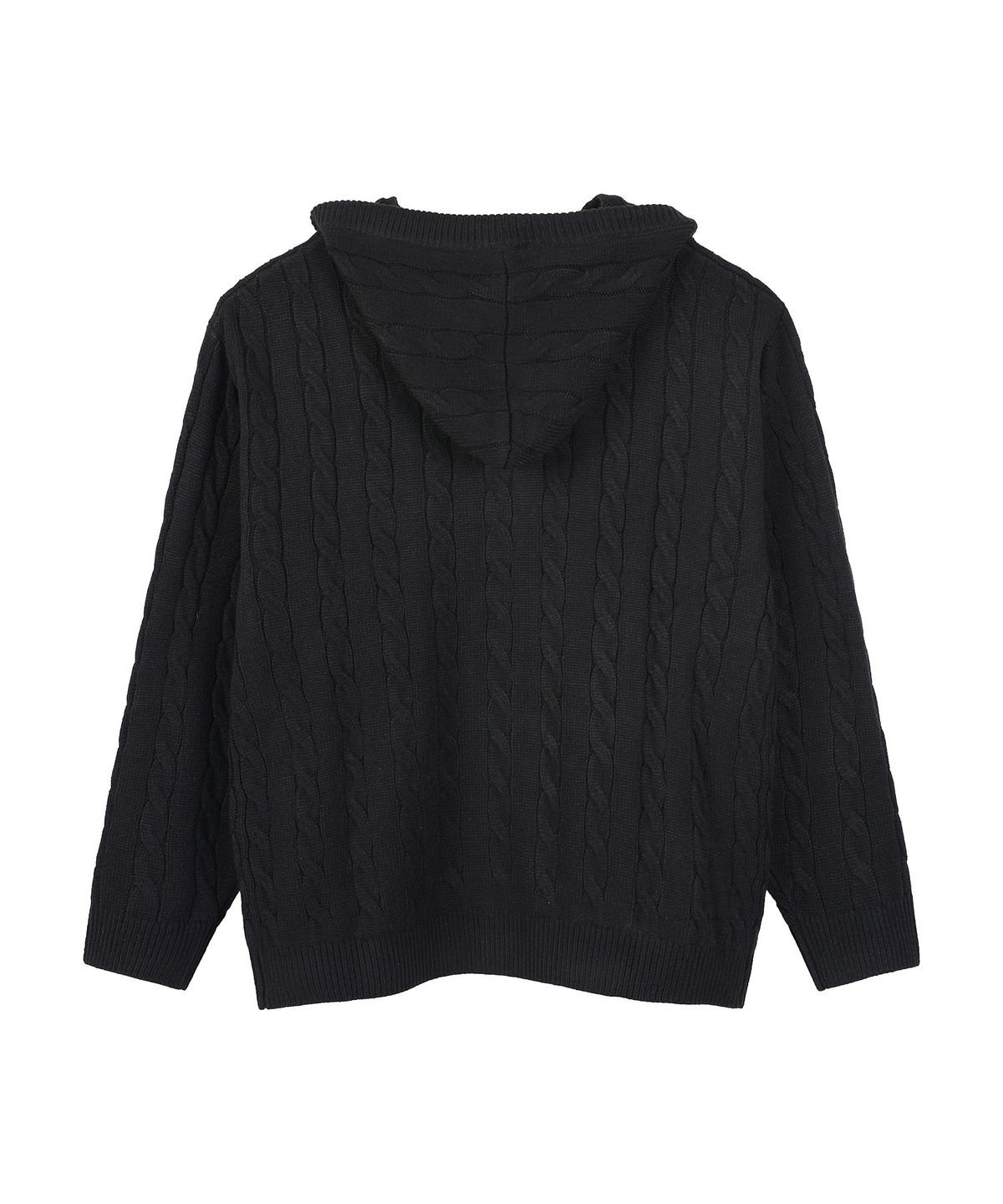 아웃도어 프로덕츠(OUTDOOR PRODUCTS) CABLE KNIT ZIP-UP HOODIE (BLACK)