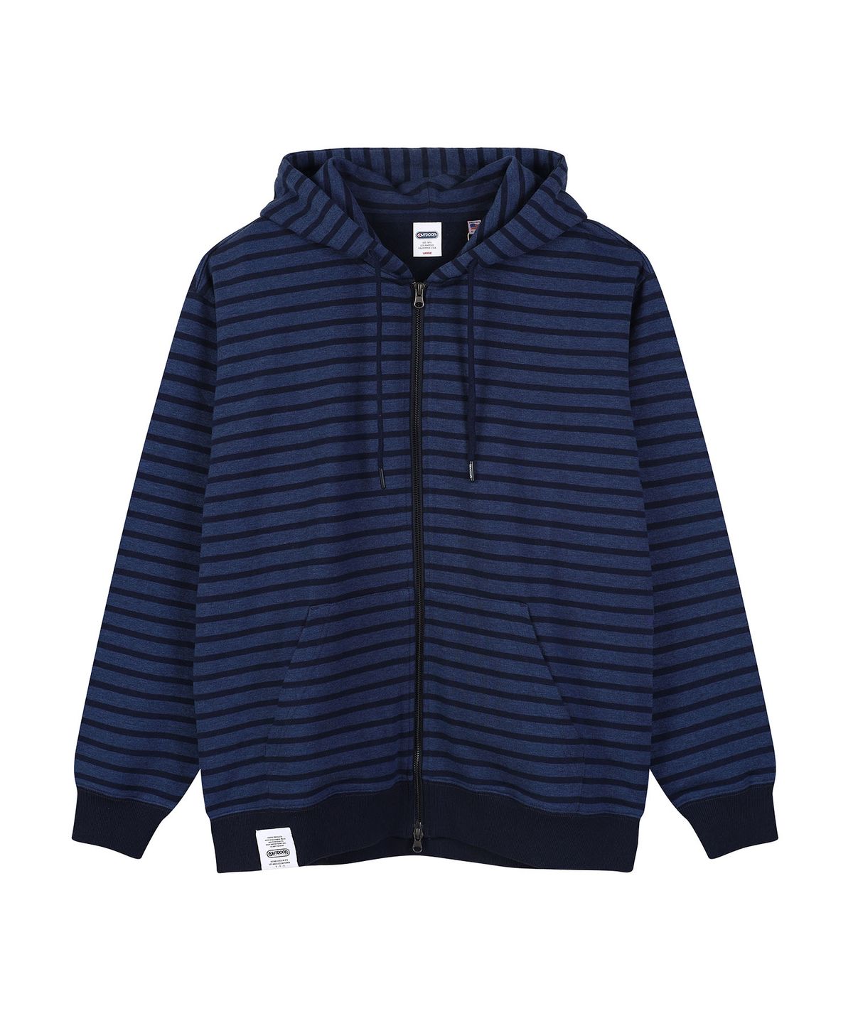 아웃도어 프로덕츠(OUTDOOR PRODUCTS) STRIPE ZIP-UP HOODIE (NAVY)
