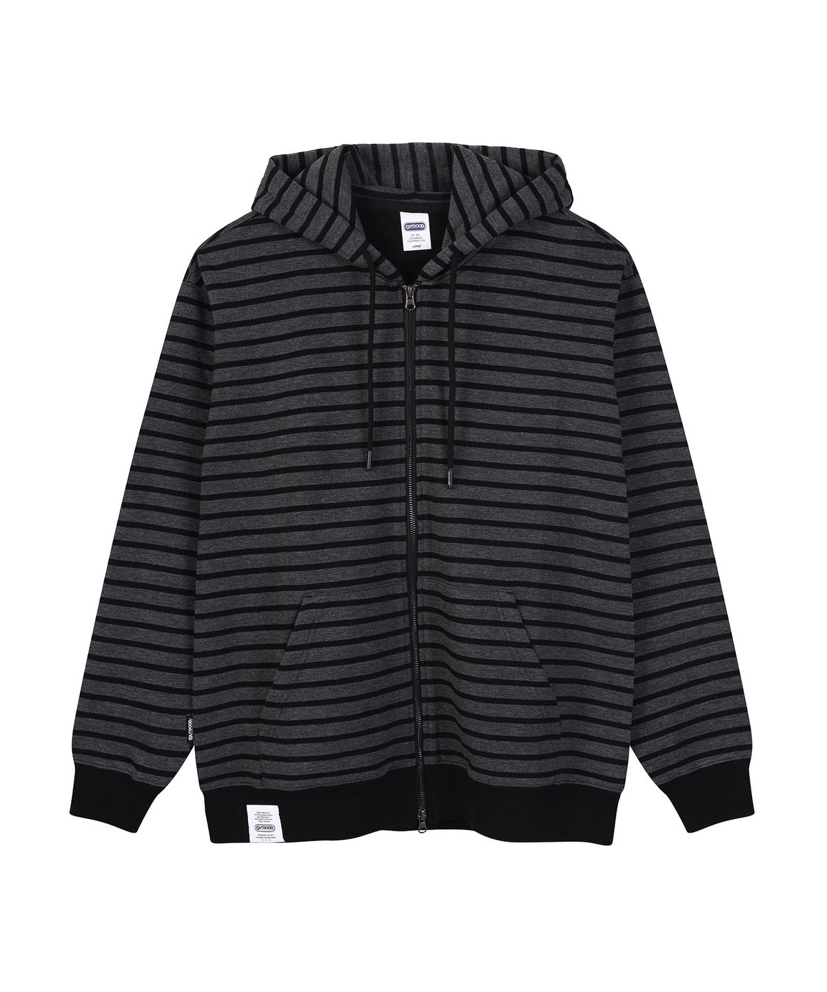 아웃도어 프로덕츠(OUTDOOR PRODUCTS) STRIPE ZIP-UP HOODIE (BLACK)