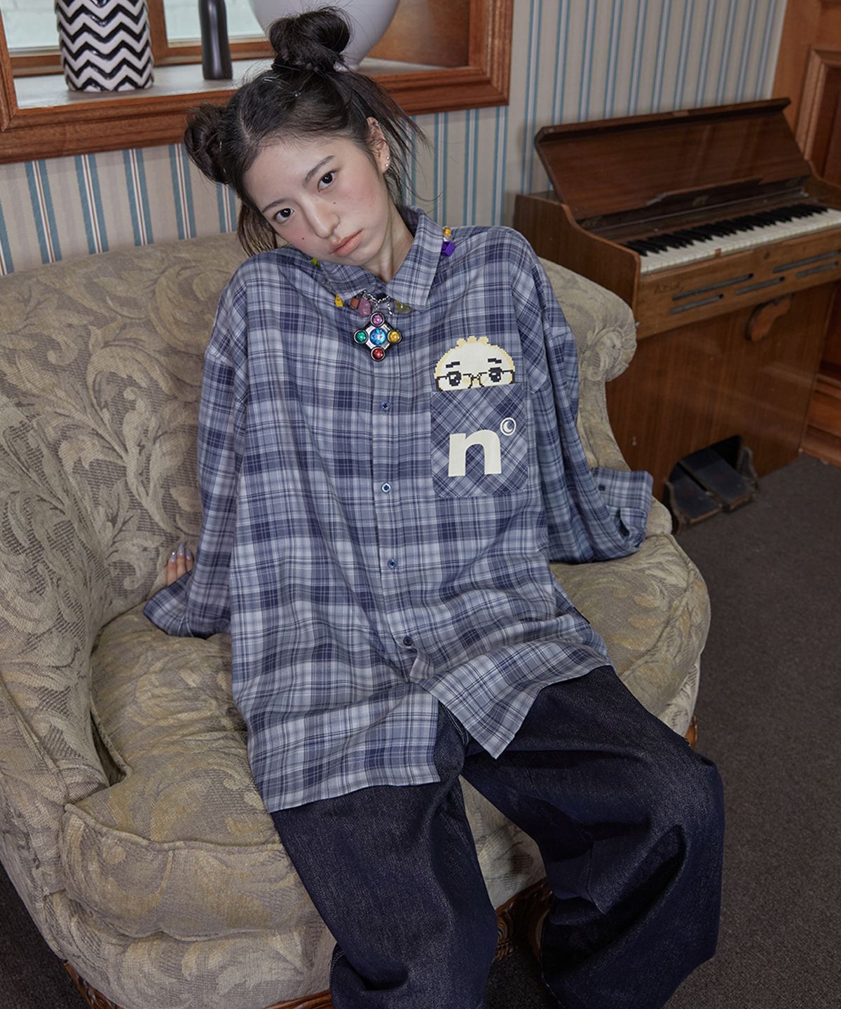 엔와이엑스엑스(NYXX) NYGD CHECK SHIRTS BLUE