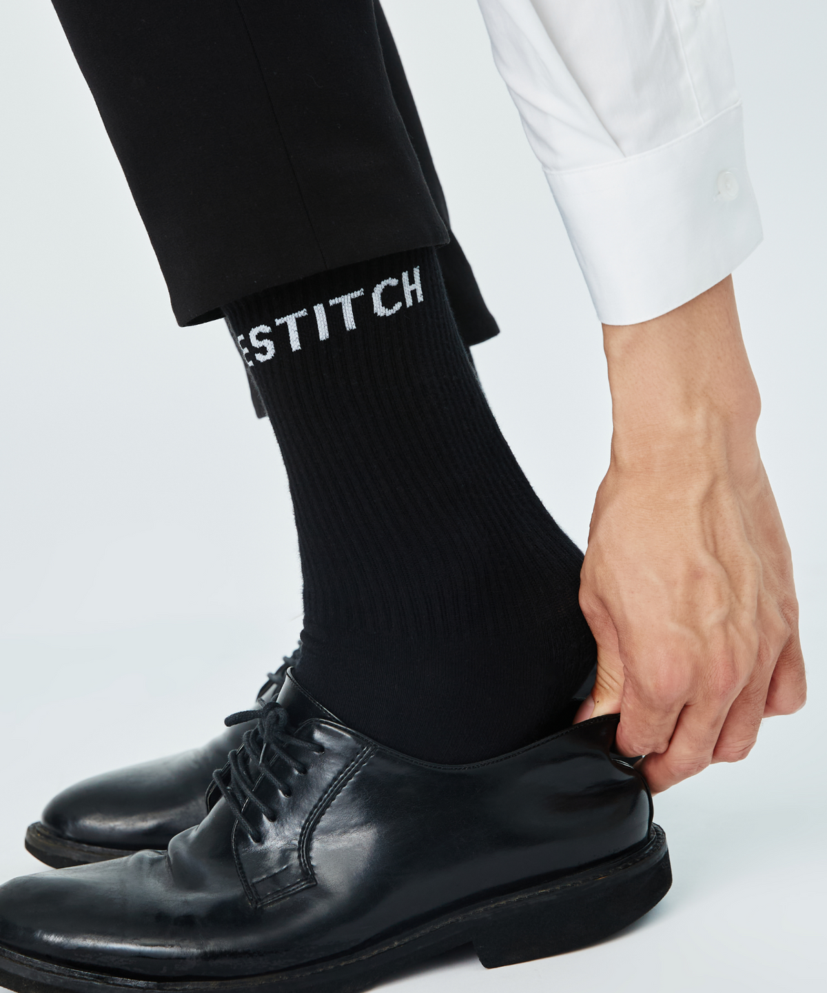 원스티치(ONESTITCH) 크루삭스 사막양말 Slim 10팩 [화이트/블랙]