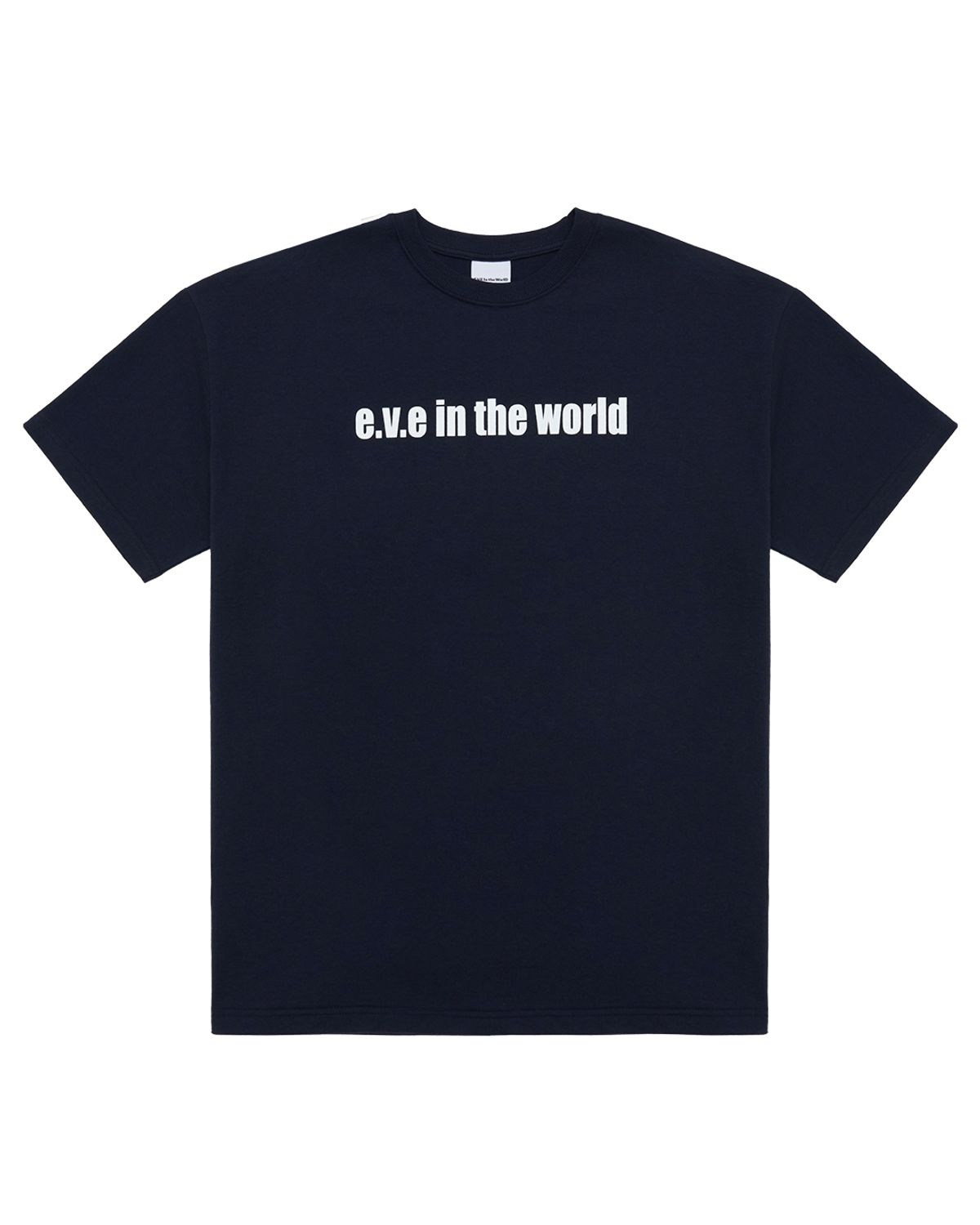 이브인더월드(EVEINTHEWORLD) MONO LOGO T-SHIRT NAVY