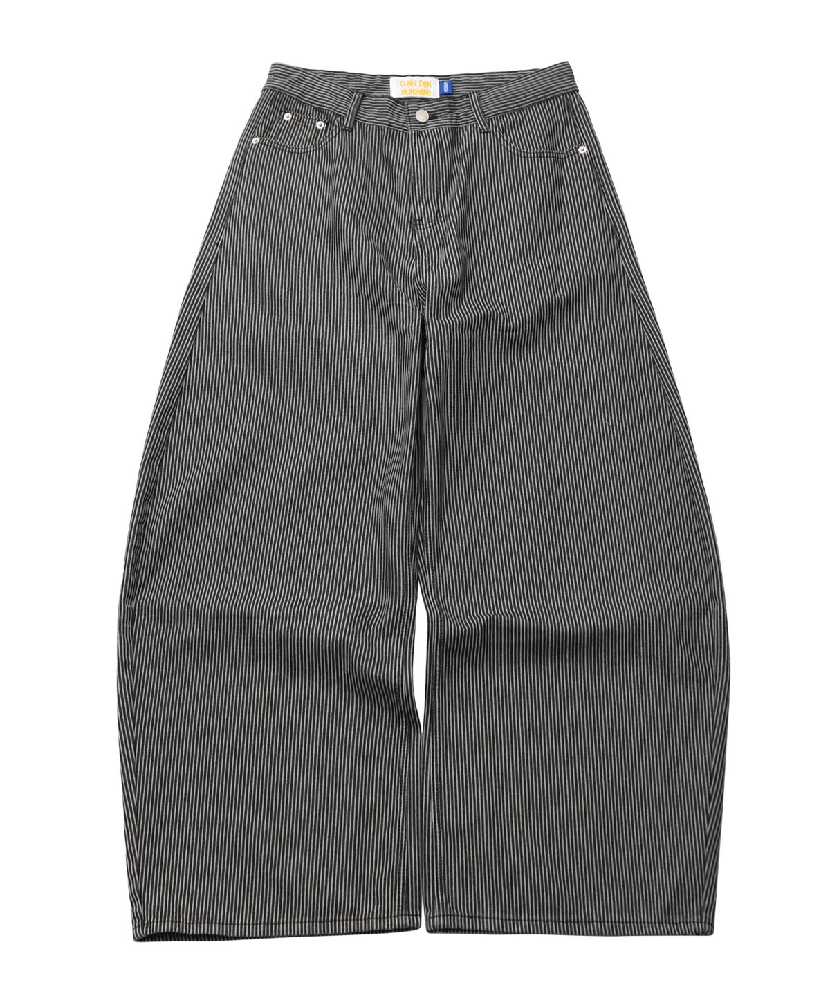 골든선샤인(GOLDEN SUNSHINE) Stripe curved denim wide pants_Black