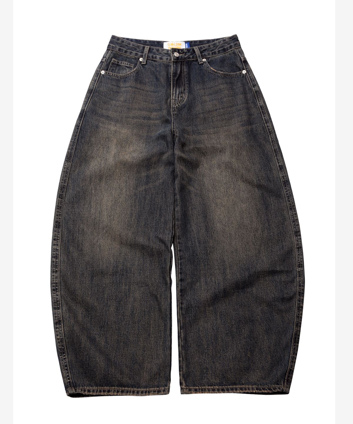 골든선샤인(GOLDEN SUNSHINE) Curved brush denim wide pants_Blue