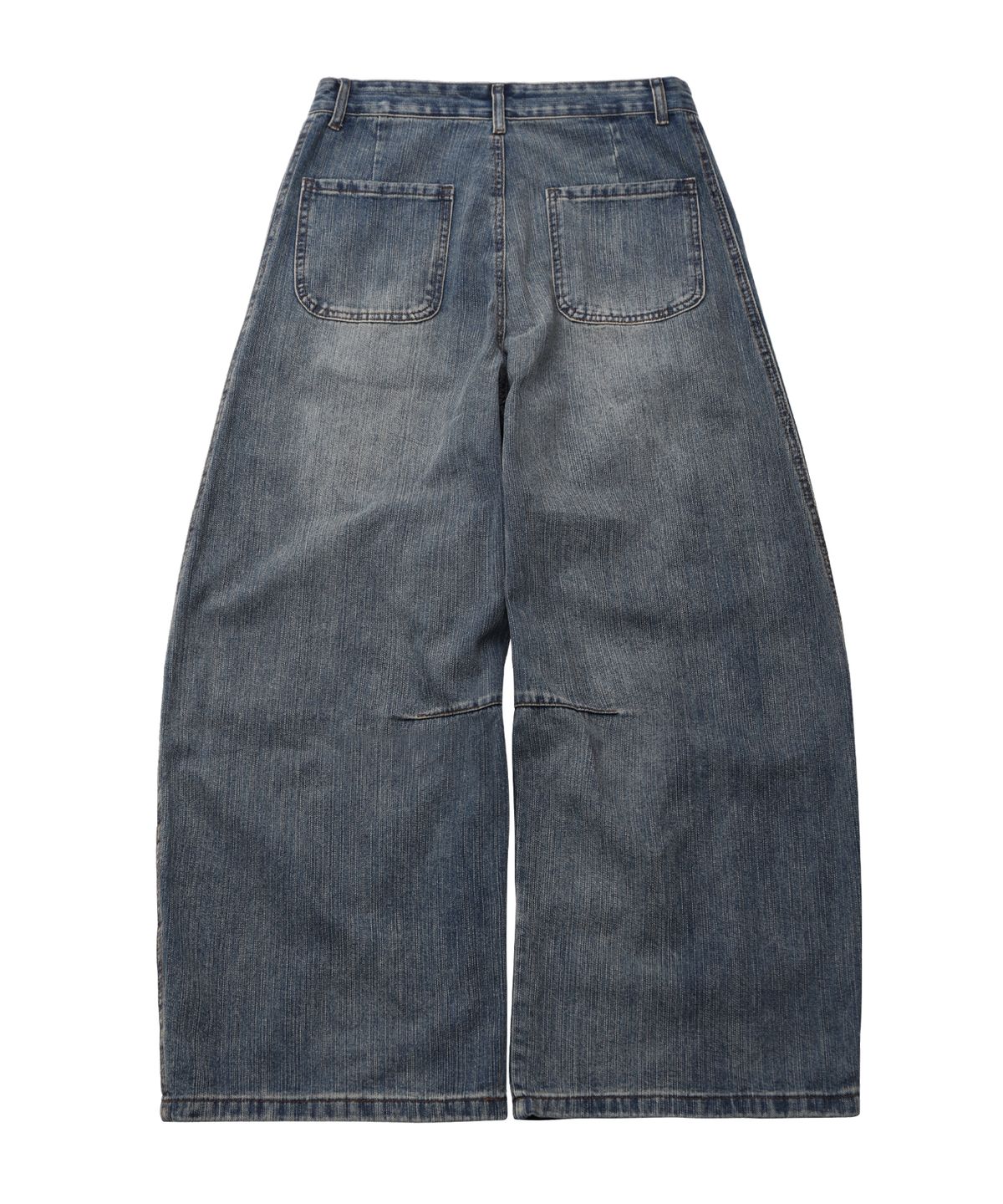 골든선샤인(GOLDEN SUNSHINE) Washed slub denim wide pants_Blue