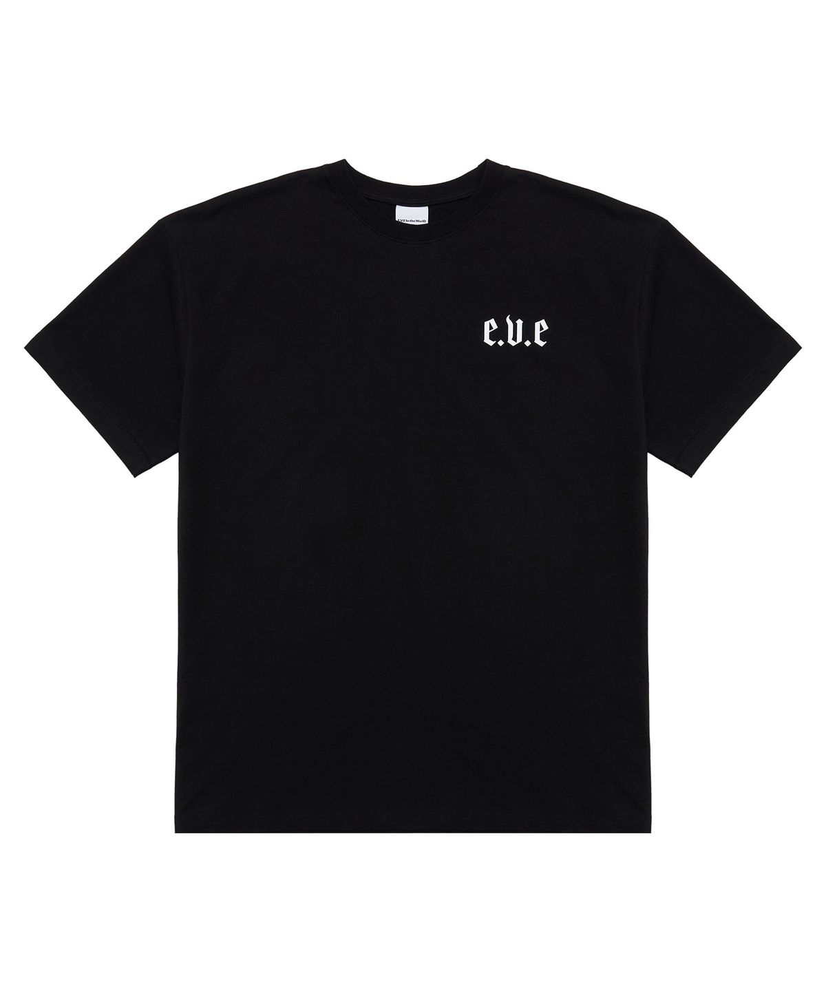 이브인더월드(EVEINTHEWORLD) BURN LOGO T-SHIRT BLACK