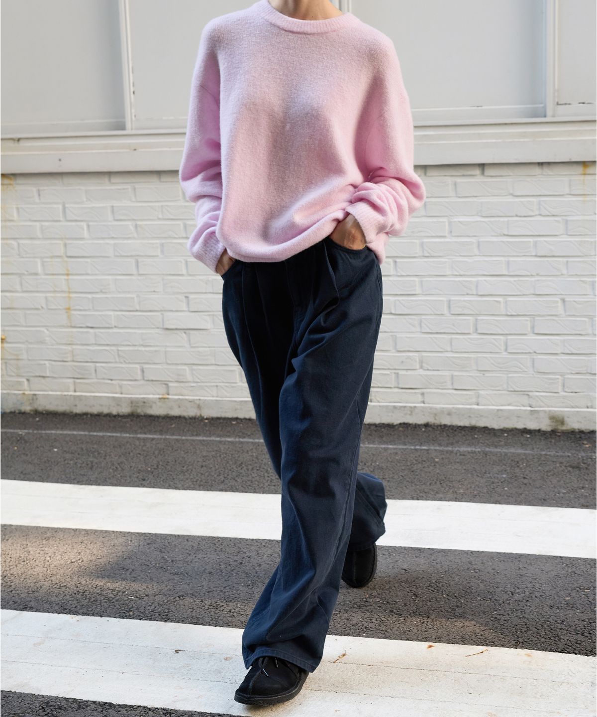 르바(LEVAR) Overdyed Wide Denim - Stone Navy