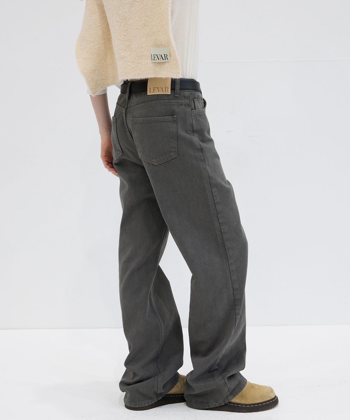 르바(LEVAR) Relaxed Fit Denim - Stone Khaki