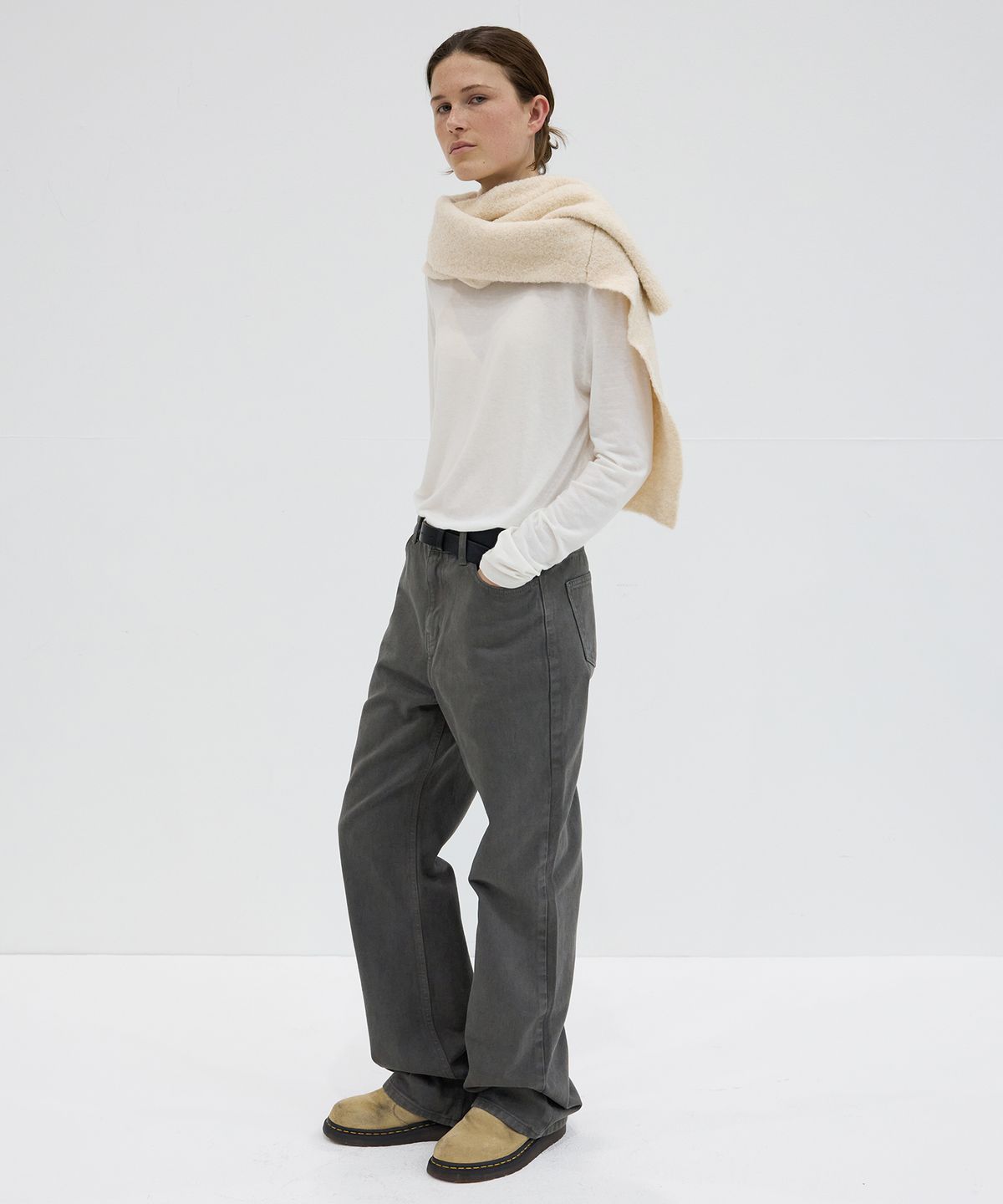 르바(LEVAR) Relaxed Fit Denim - Stone Khaki
