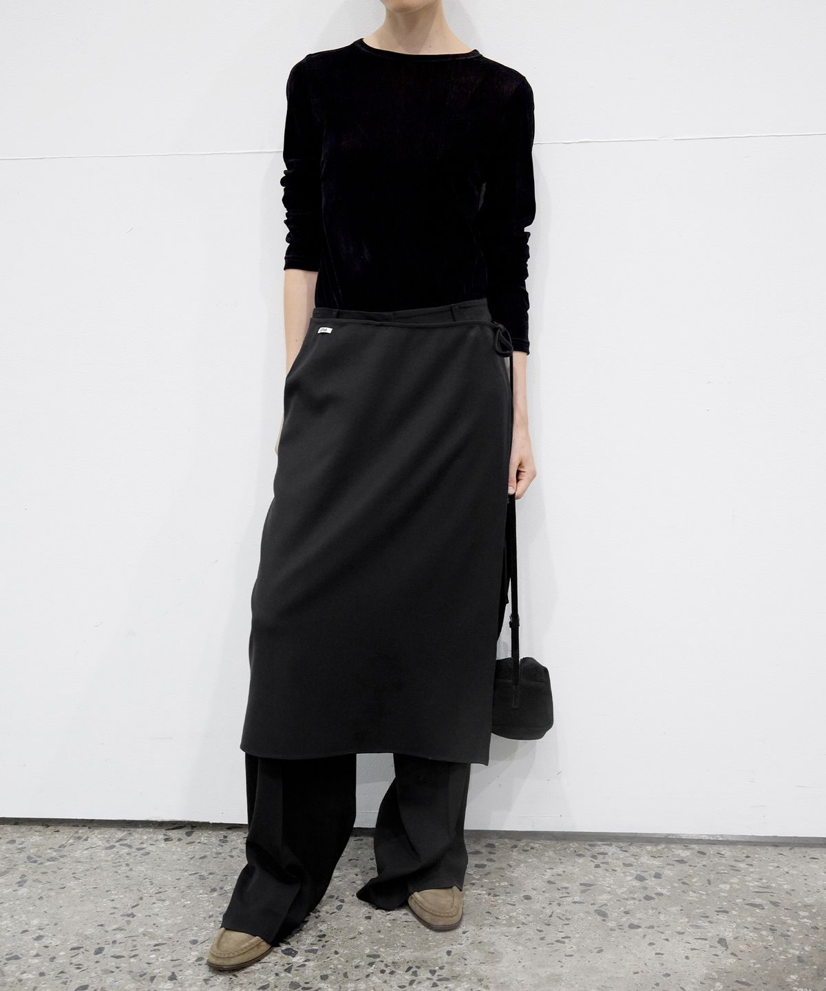 르바(LEVAR) Whenever Layered Skirt - Black