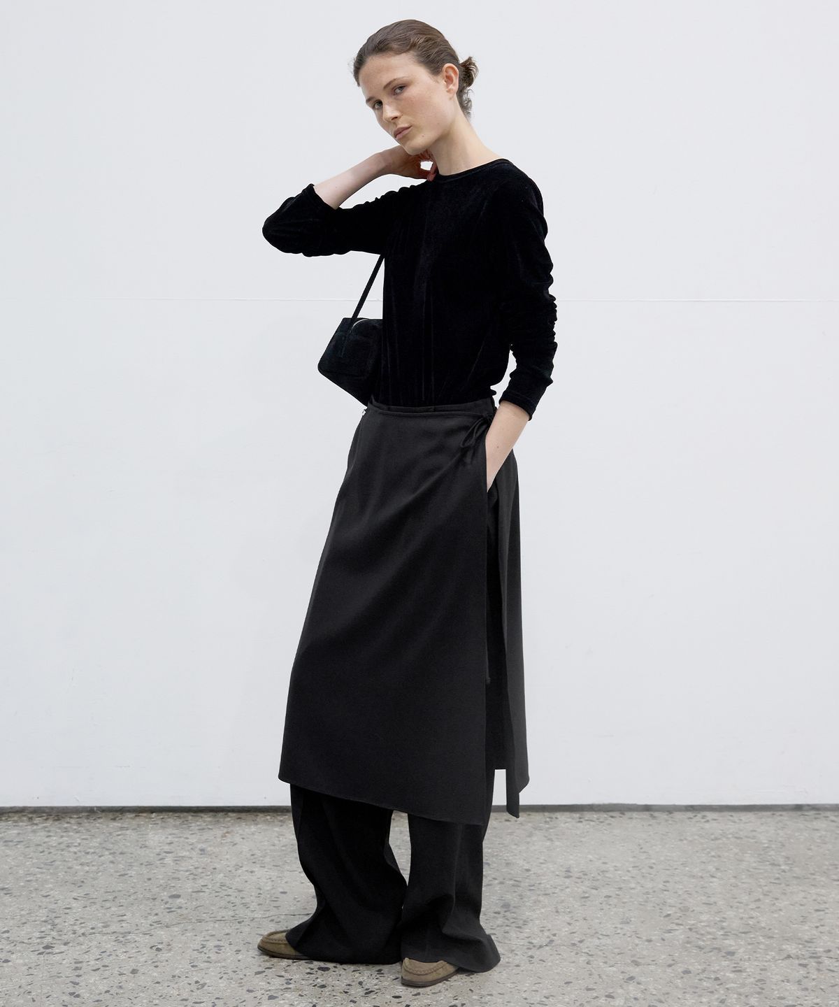 르바(LEVAR) Whenever Layered Skirt - Black