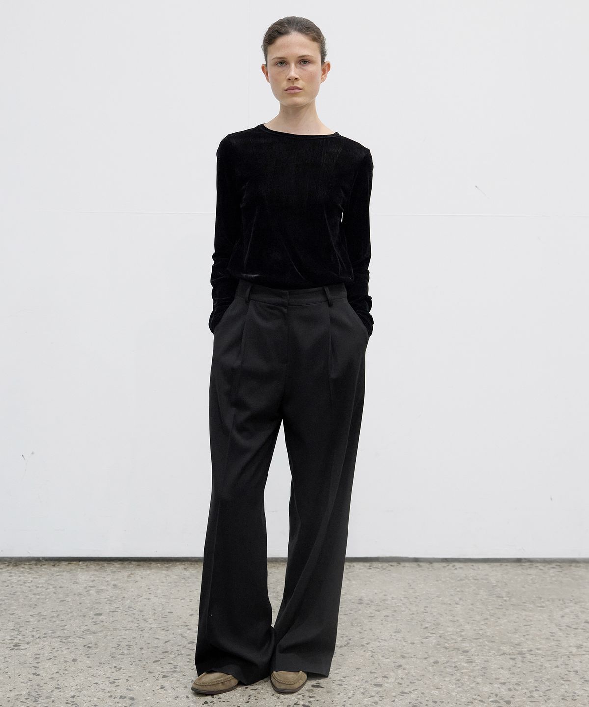 르바(LEVAR) Whenever Wide Slacks - Black