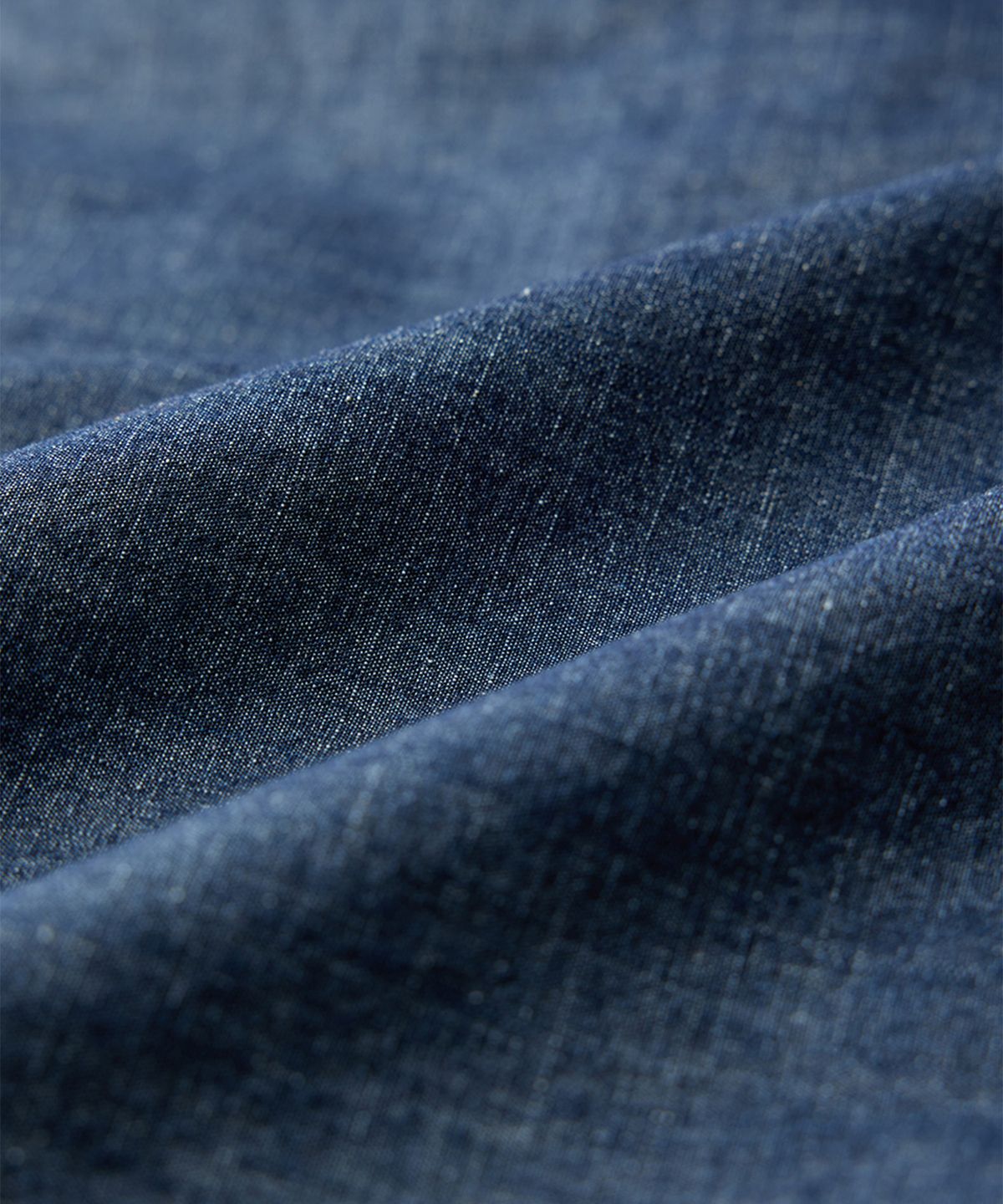 건지 울른스(Guernsey Woollens) 샴브레이 워크 셔츠 5.5oz - 인디고 블루