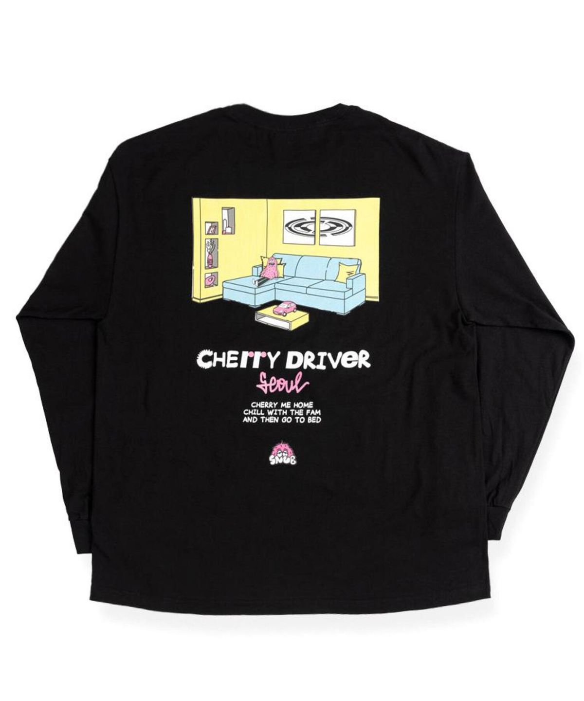 체리드라이버(CHERRY DRIVER) 체리 미 홈 x 라번즈 롱슬리브 블랙