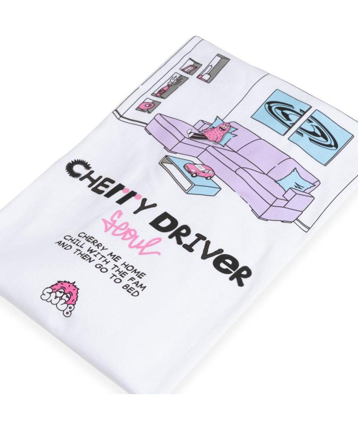 체리드라이버(CHERRY DRIVER) 체리 미 홈 x 라번즈 롱슬리브 화이트