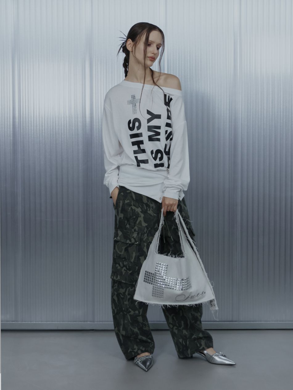 トップス SETUPEXE BOLD LETTERING LOOSE TOP BLACK MUSINSA公式 | SETUPEXE BOLD LETTERING LOOSE TOP / WHITE