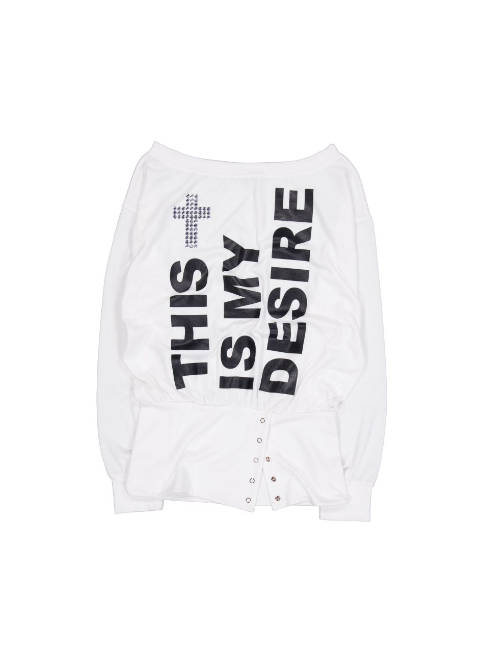 MUSINSA | SETUPEXE BOLD LETTERING LOOSE TOP / WHITE