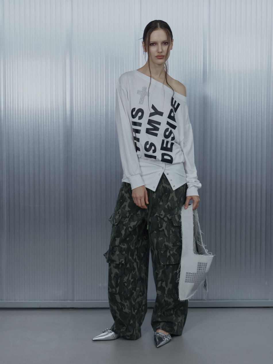 MUSINSA公式 | SETUPEXE BOLD LETTERING LOOSE TOP / WHITE