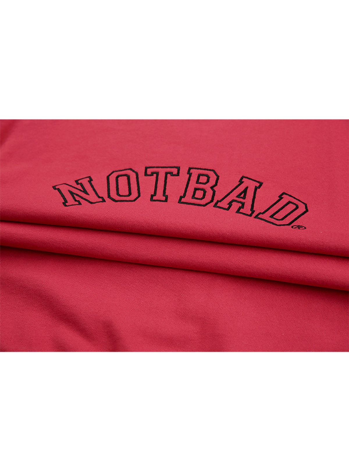 낫배드코리아(NOTBAD KOREA) 컬러 자수 자수 맨투맨 - Red