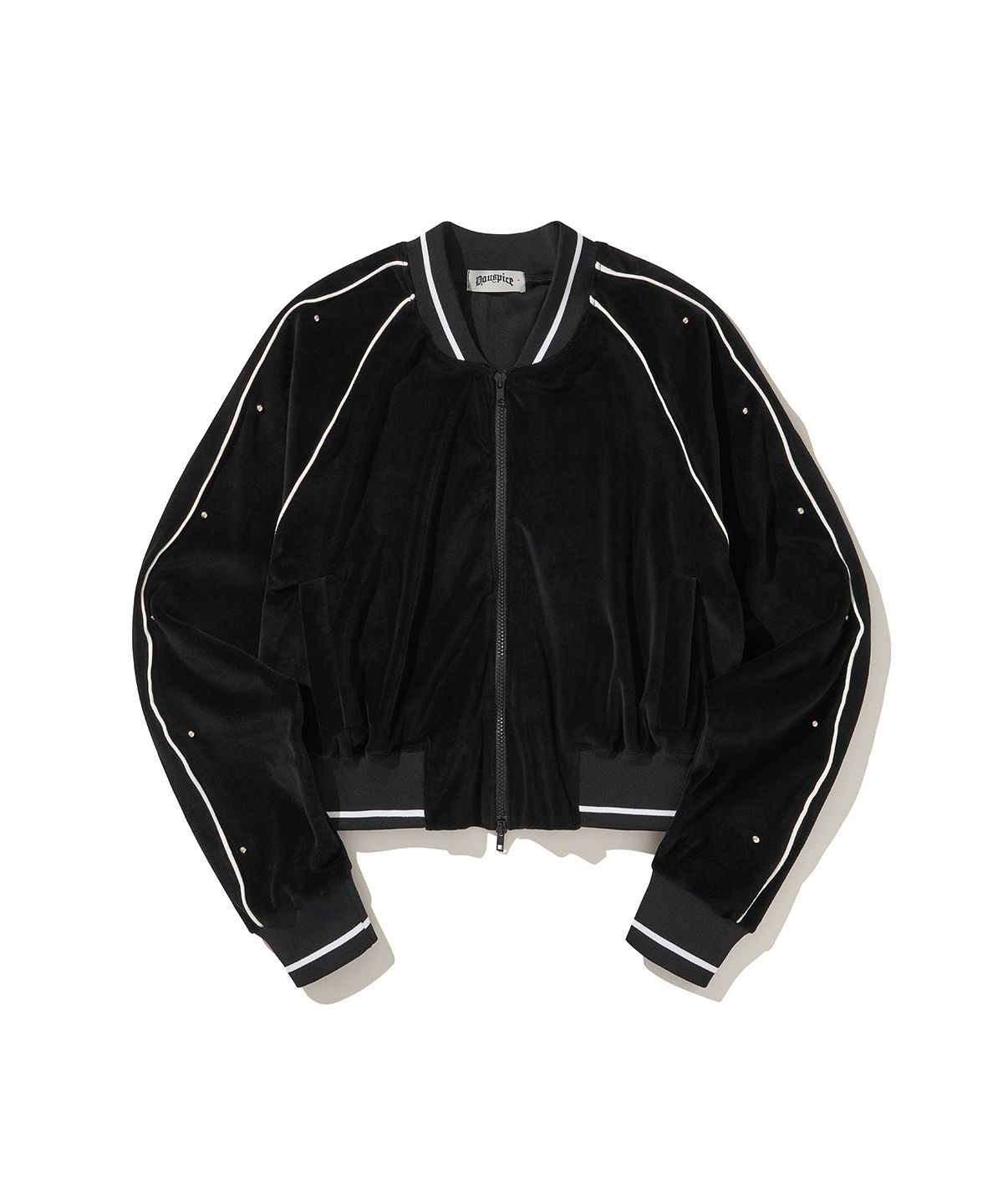 디오스피스(DAUSPICE) (DUC) Velour Stadium Jacket Black