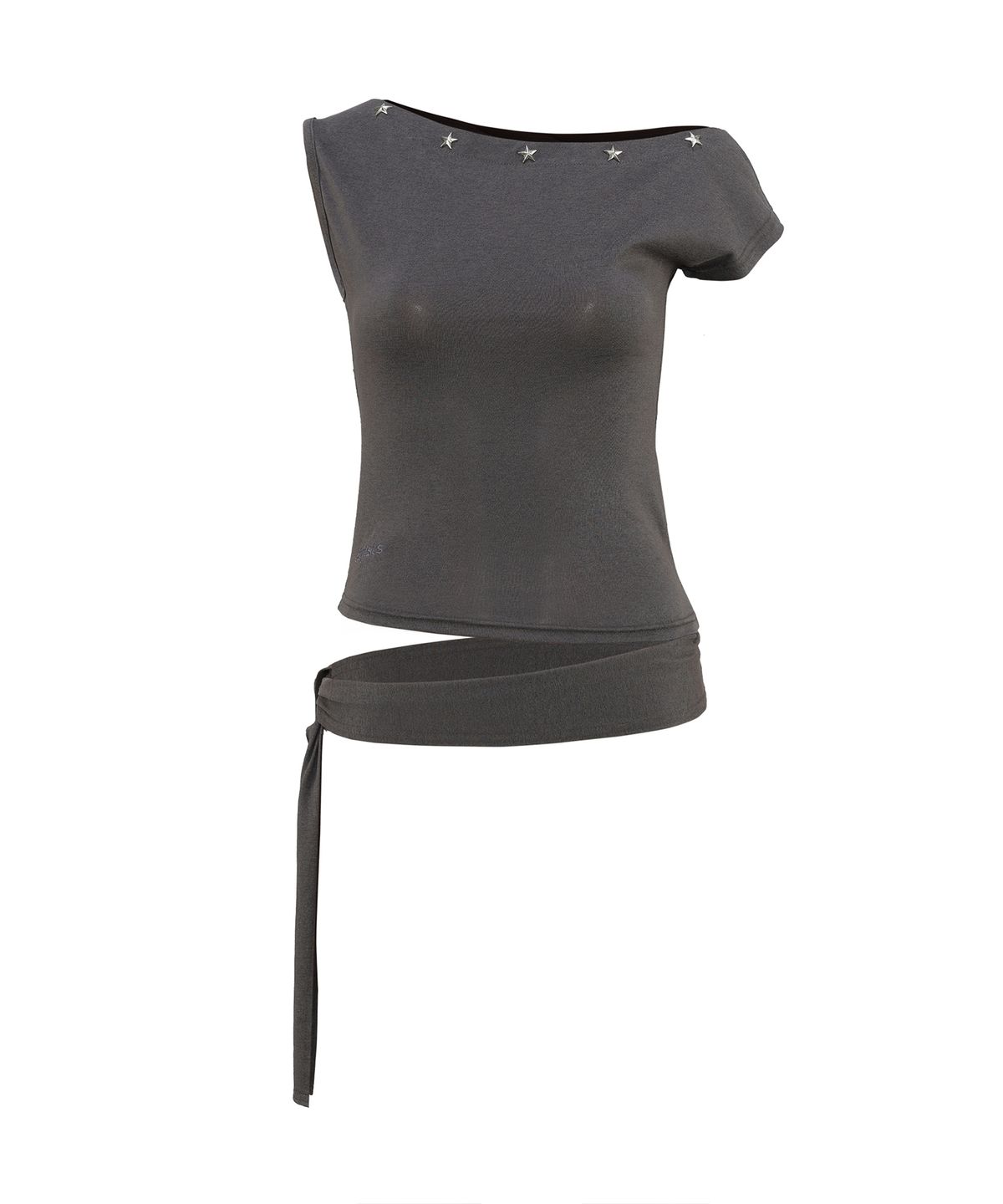 슬리시스(SLYISIS) Star Rivet One Shoulder Top (Charcoal)
