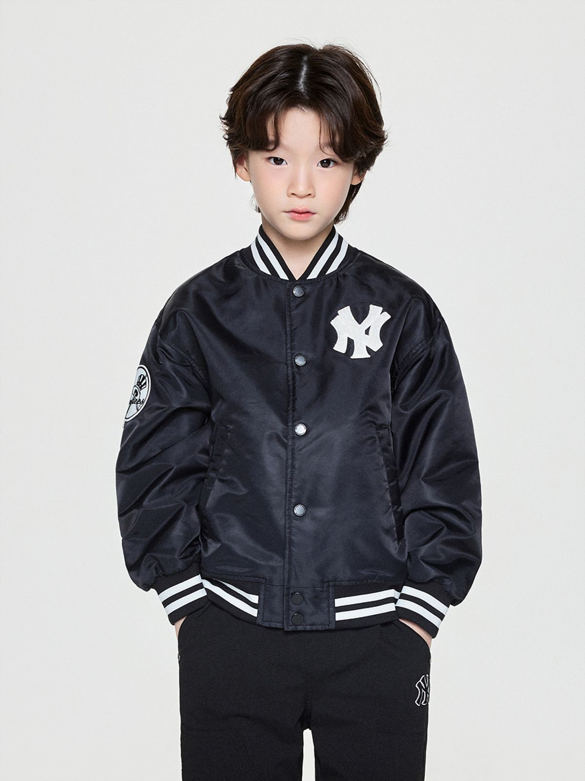 엠엘비 키즈(MLB KIDS) 스트릿 바시티 패딩점퍼 NY (Black)