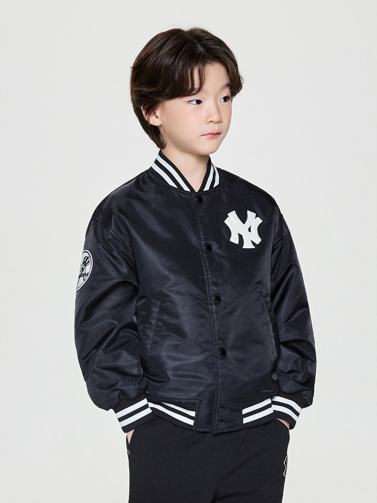 엠엘비 키즈(MLB KIDS) 스트릿 바시티 패딩점퍼 NY (Black)