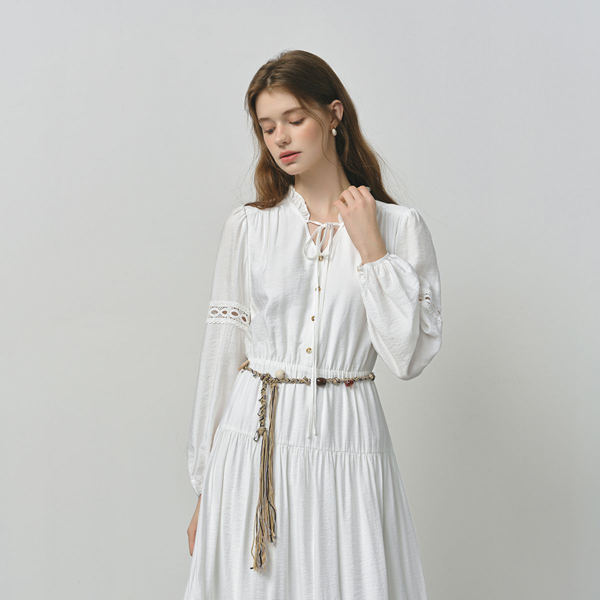 웬스데이딜라잇(WEDNESDAY DELIGHT) WD_Vacation ruffle v-neck dress