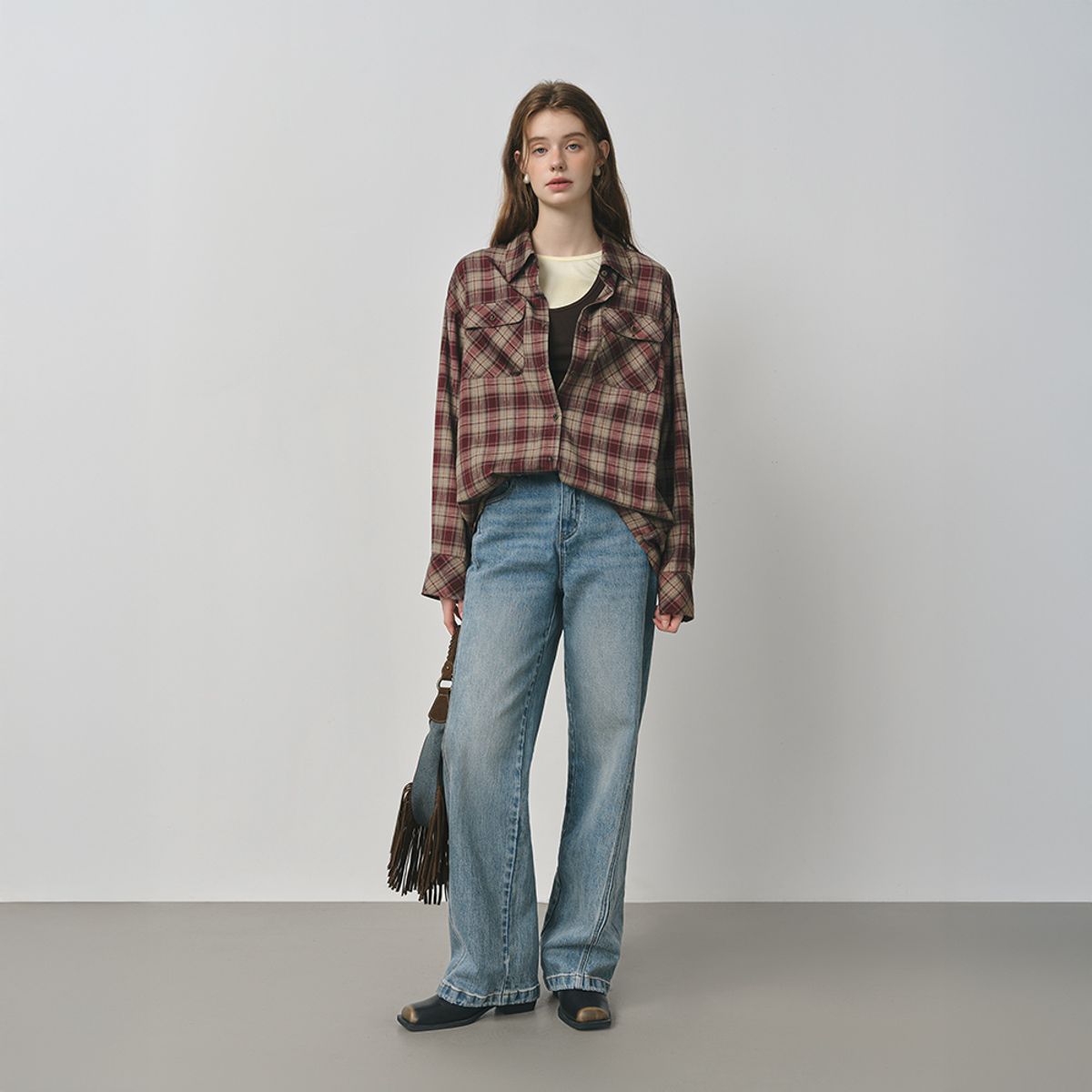 웬스데이딜라잇(WEDNESDAY DELIGHT) WD_Autumn plaid pocket shirt