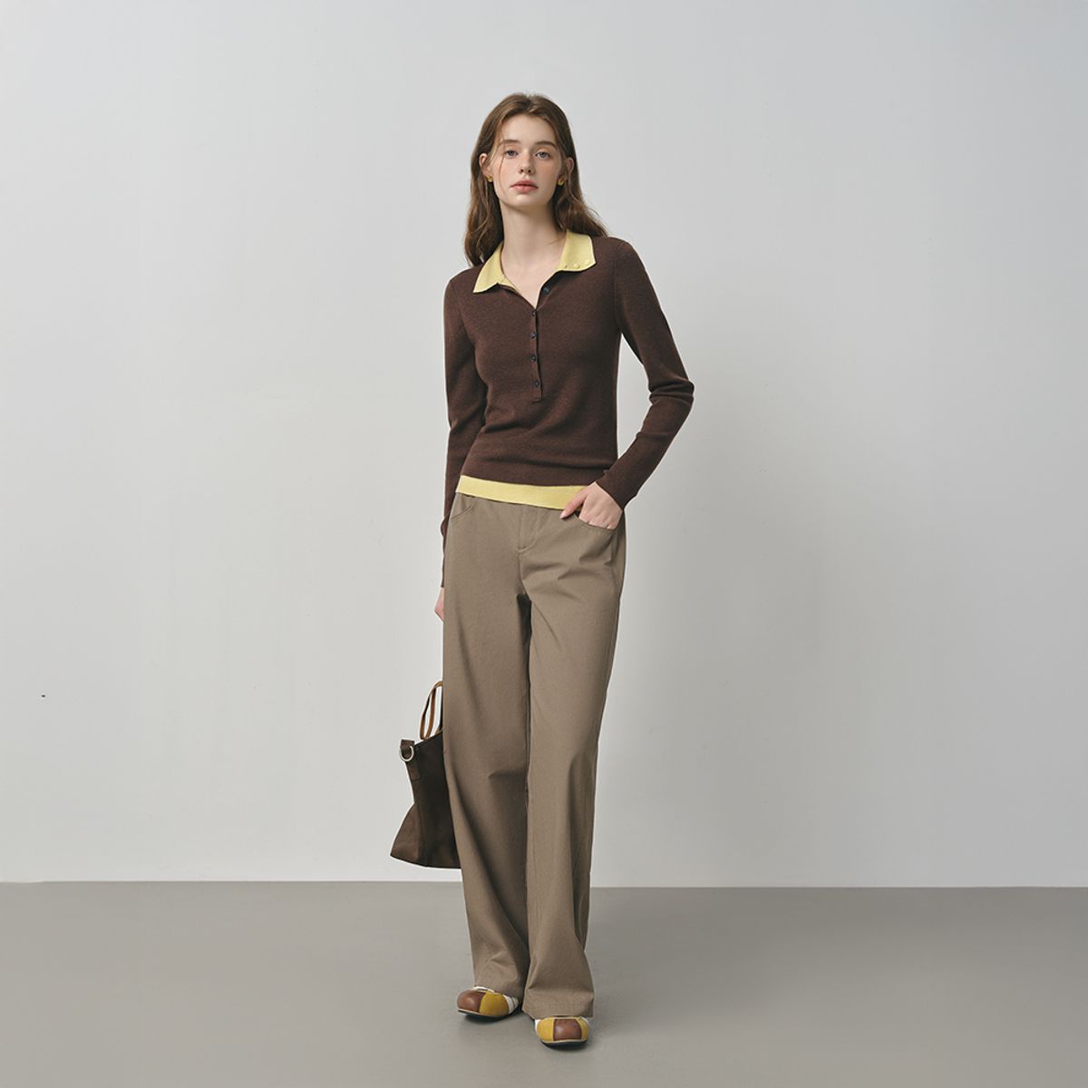 웬스데이딜라잇(WEDNESDAY DELIGHT) WD_Button fake two-piece knit top_2color