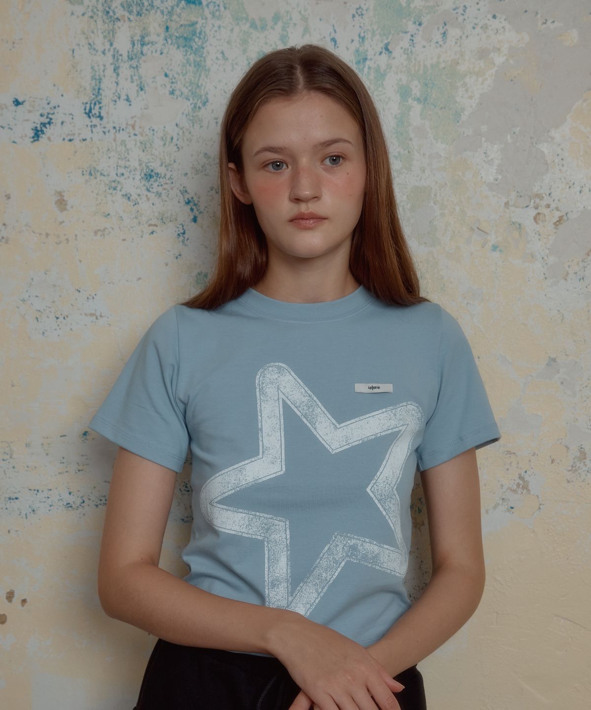 레터리(LETERIE) STAR PRINTIED T-SHIRT_SKY BLUE