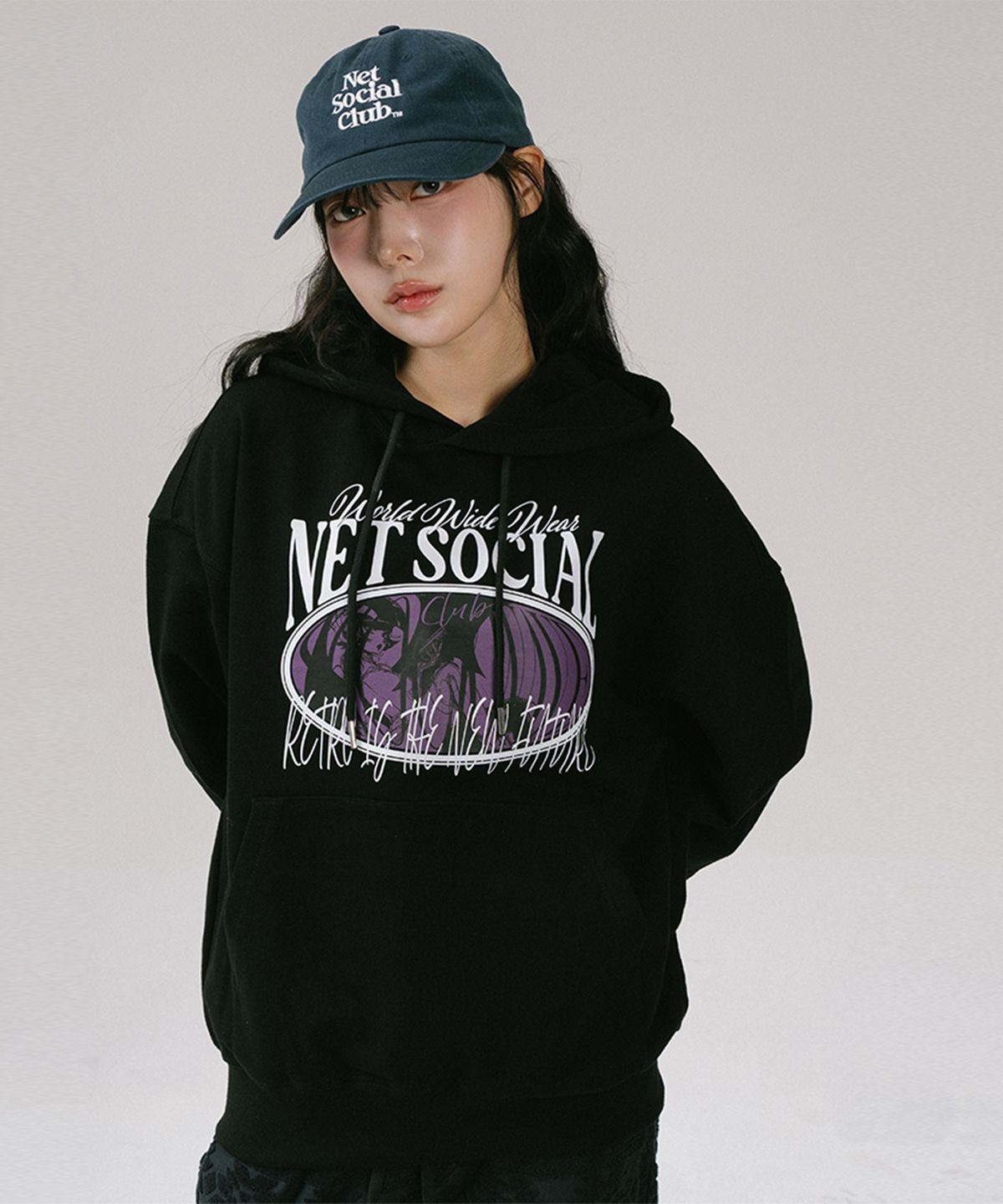 넷소셜클럽(NET SOCIAL CLUB) [기모선택] 뉴 퓨처 후드티 (블랙)