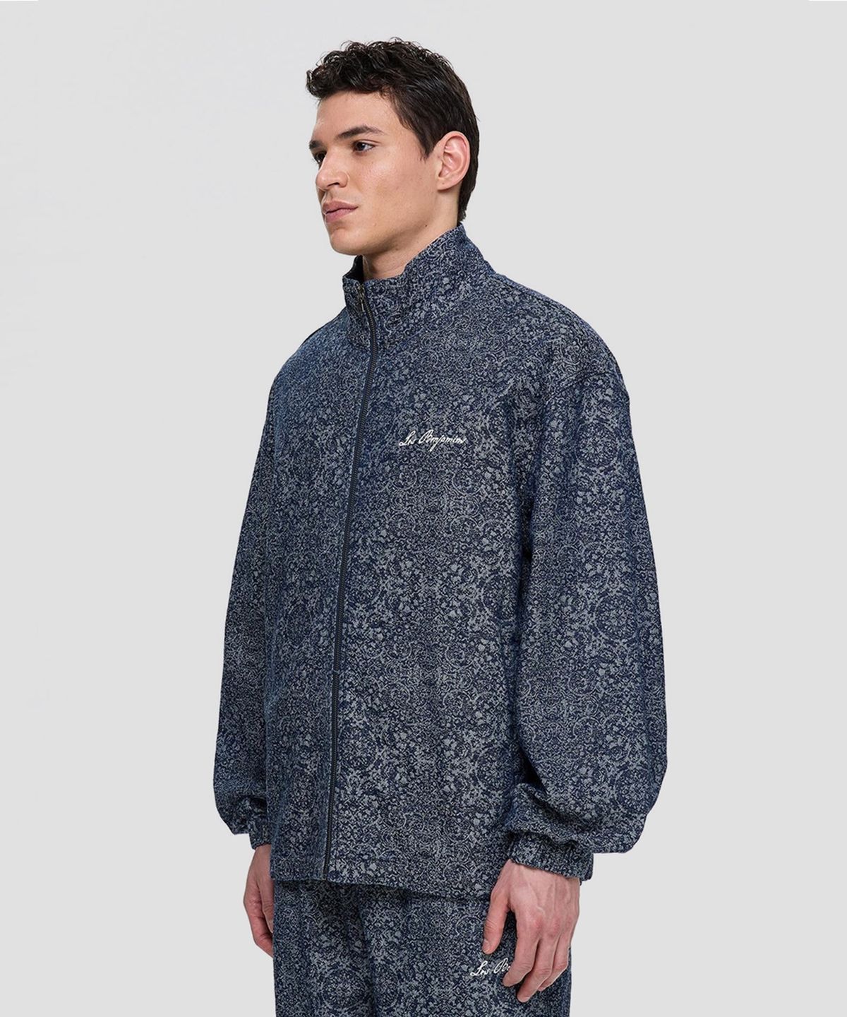 레 벤자민(LES BENJAMINS) (W) 데님 트랙탑 004 카페트 올오버 인디고 DENIM TRACK TOP 004 CARPET ALLOVER INDIGO