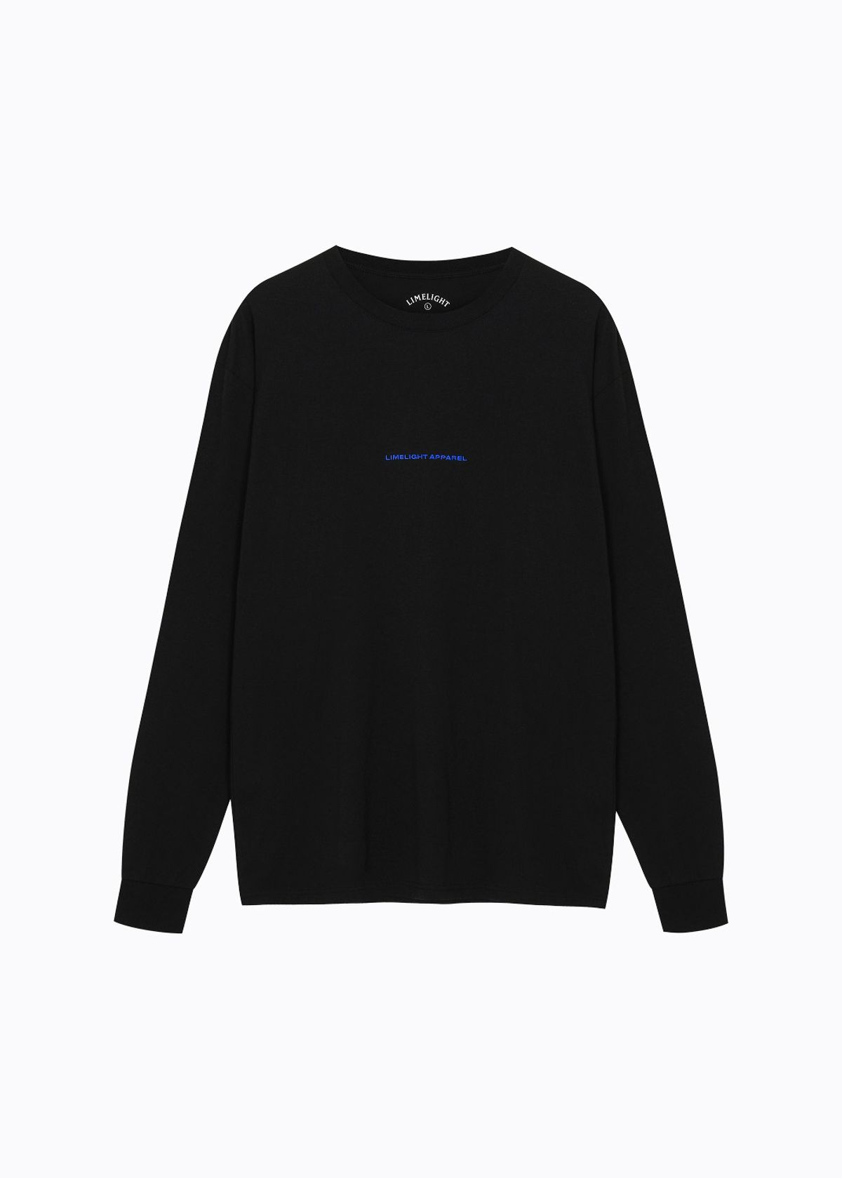 라임라잇 어패럴(LIMELIGHT APPAREL) 어패럴 자수 심플 로고 롱 슬리브 (블랙/블루)