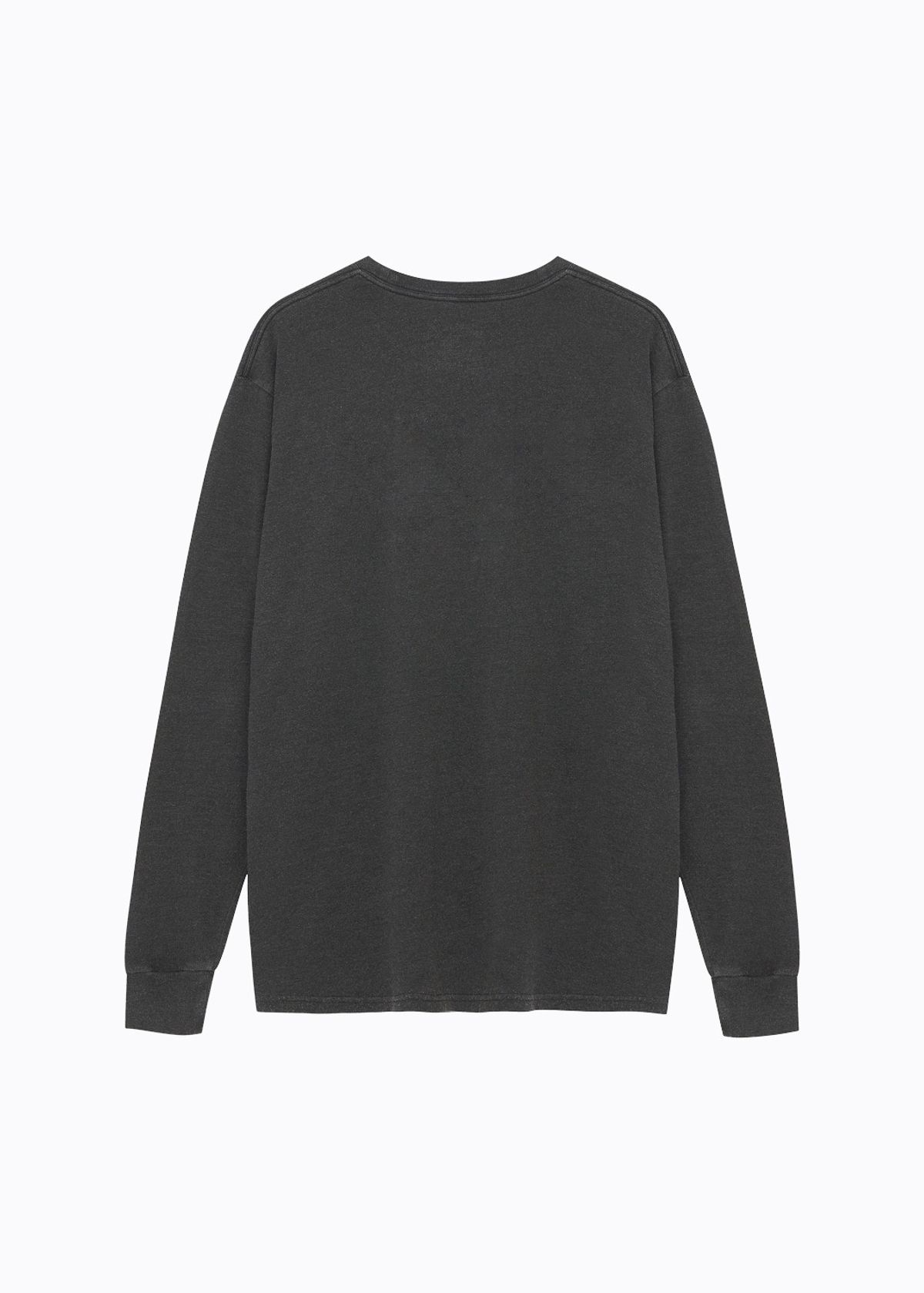 라임라잇 어패럴(LIMELIGHT APPAREL) 애슬릿 로고 피그먼트 롱 슬리브 티셔츠 (블랙/화이트)