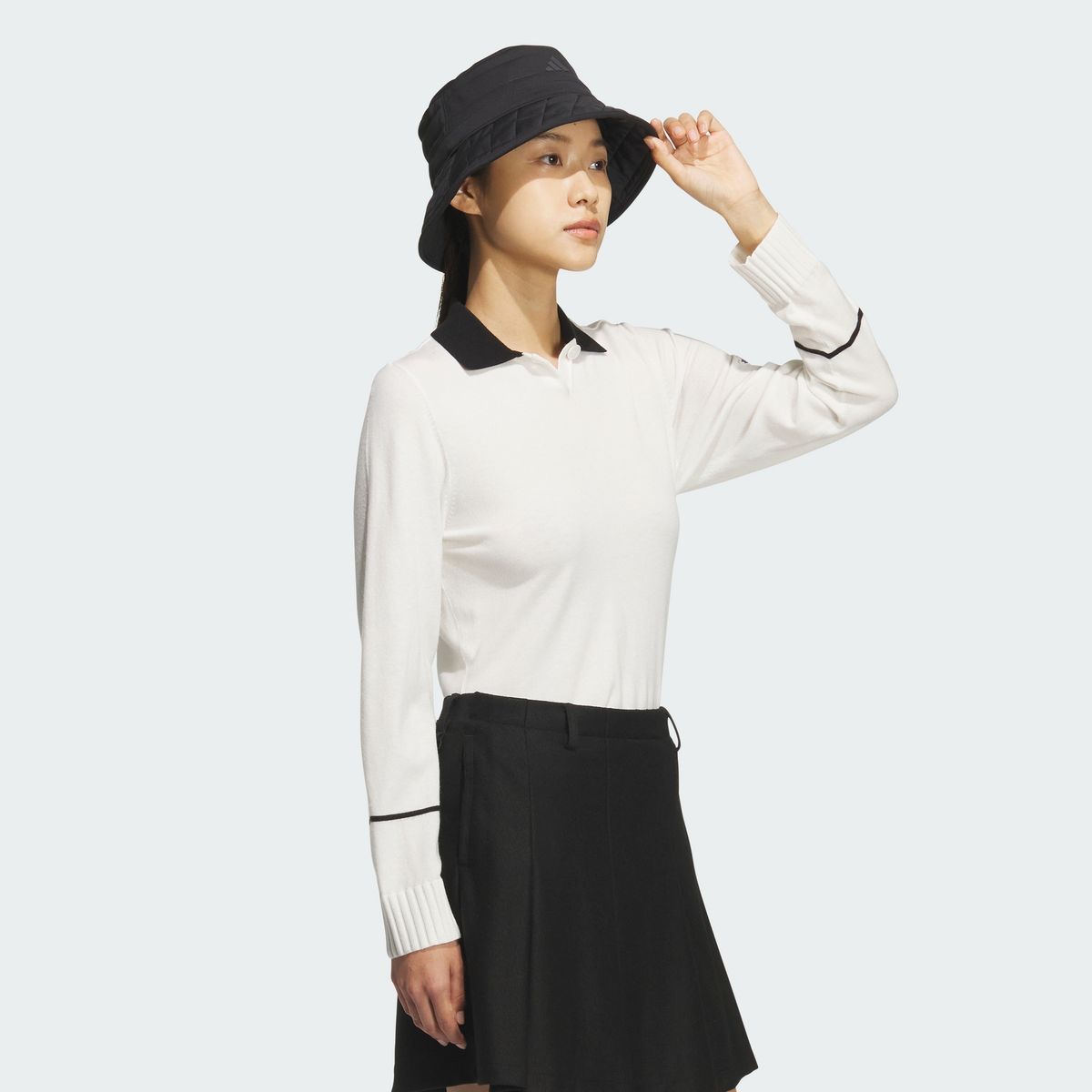 아디다스 골프(ADIDAS GOLF) 롱 슬리브 니트 폴로 셔츠 JM7132