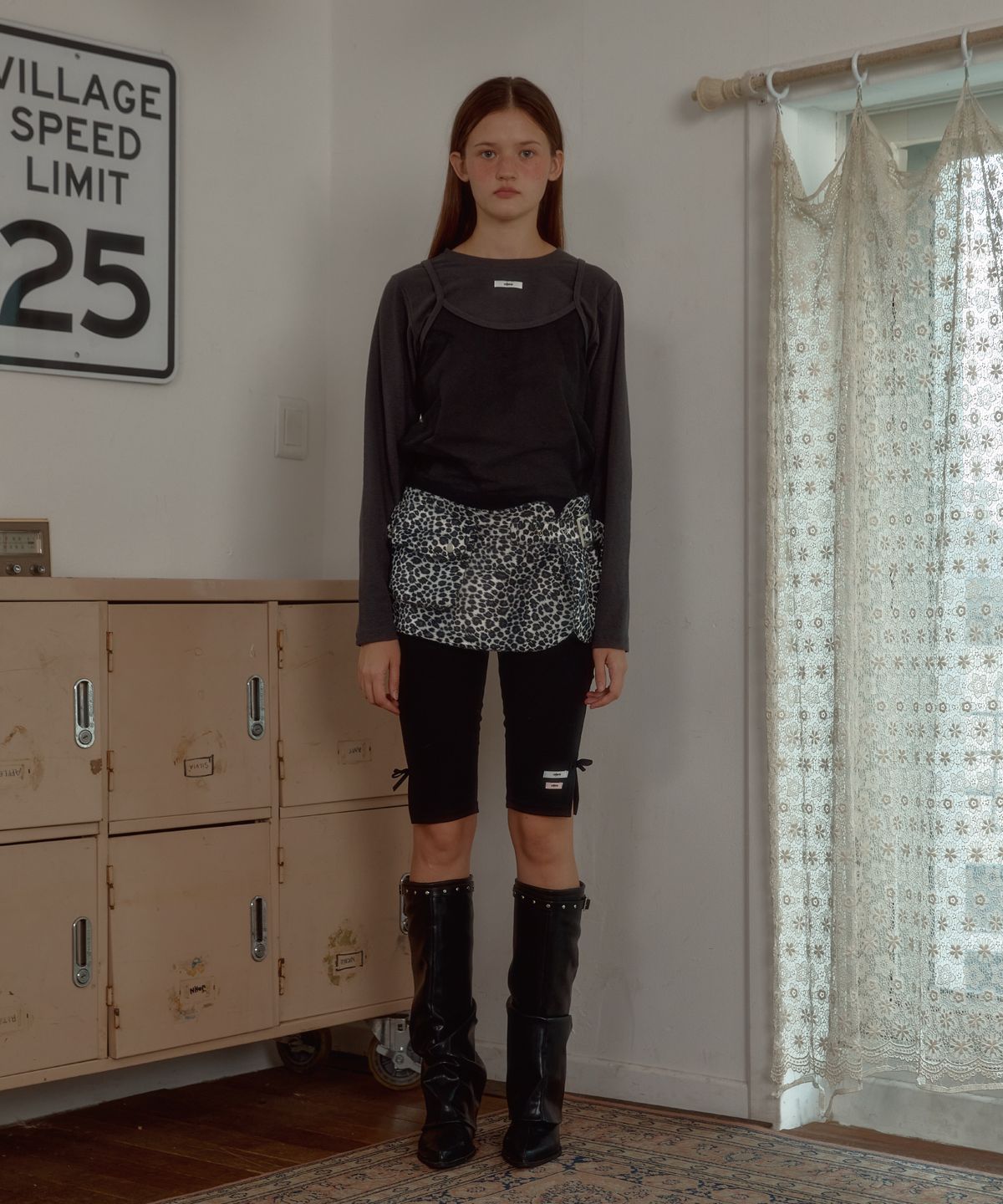 레터리(LETERIE) LEOPARD BELT WRAP SKIRT_IVORY