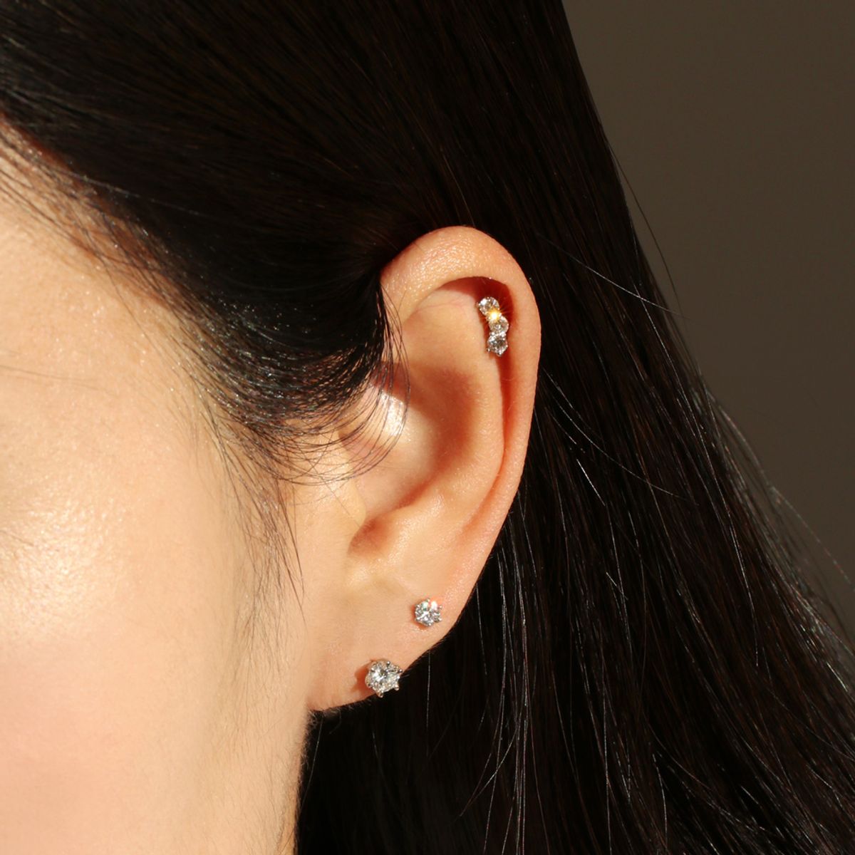 러비앤비(LOVEENB) [14K gold] 엘린 랩다이아몬드 피어싱