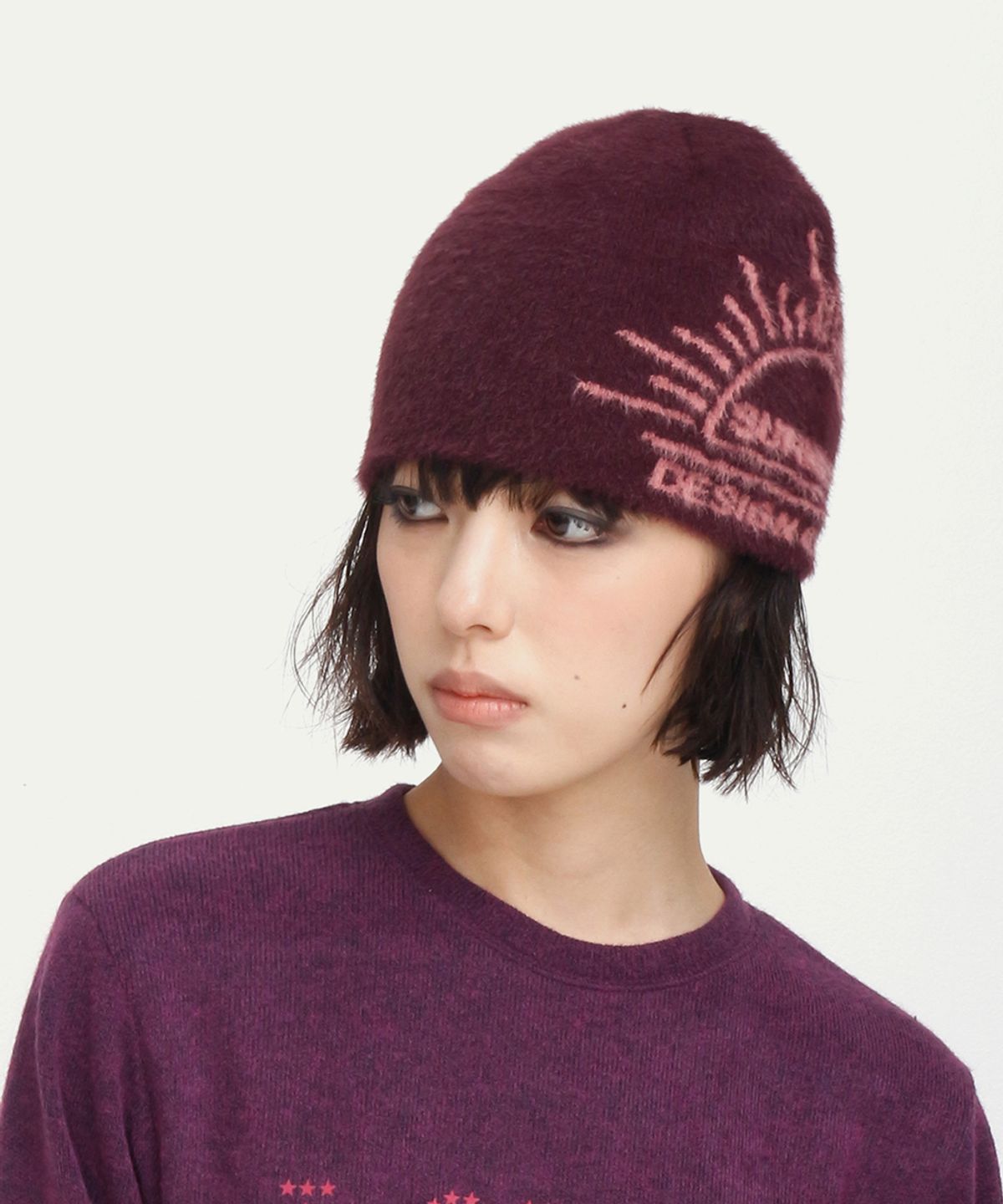써넥트(SUNNECT) Sunrise Shaggy Beanie - Burgundy