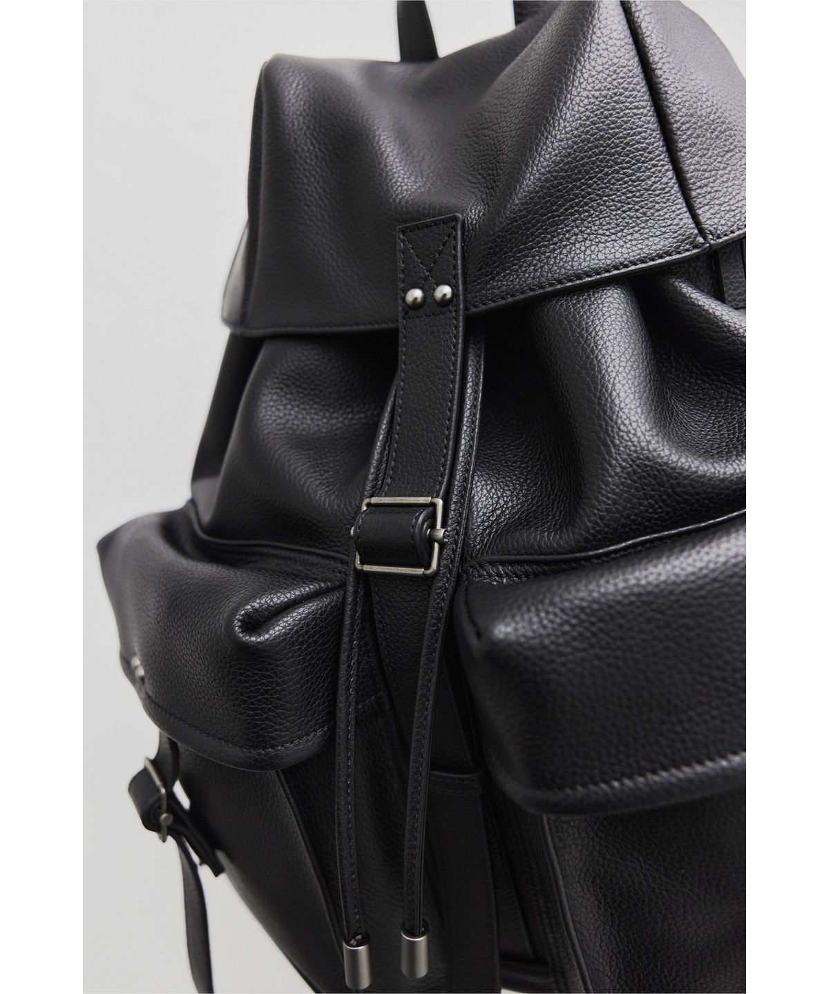 유스(YOUTH) Leather Ruck Sack - Black