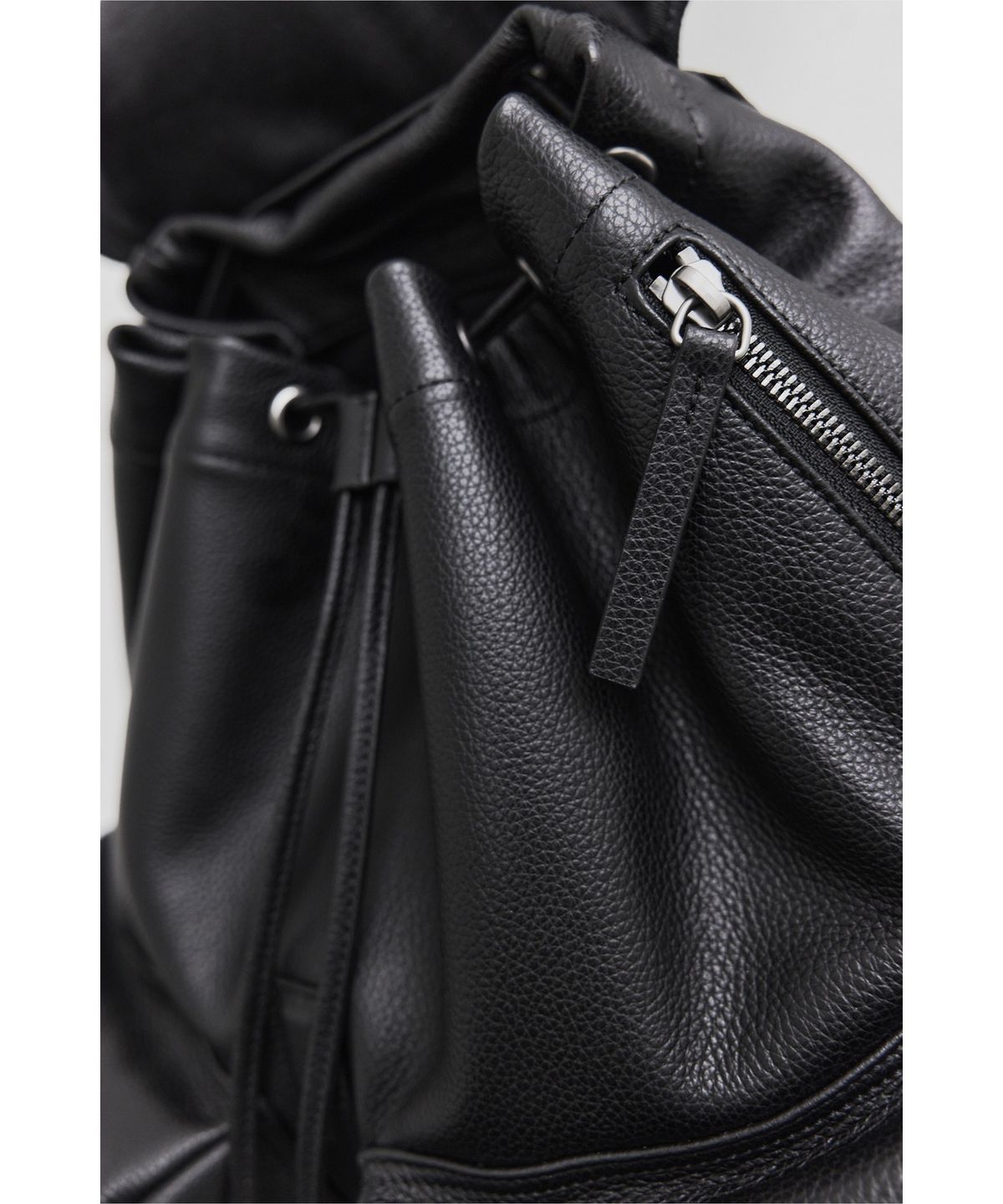 유스(YOUTH) Leather Ruck Sack - Black