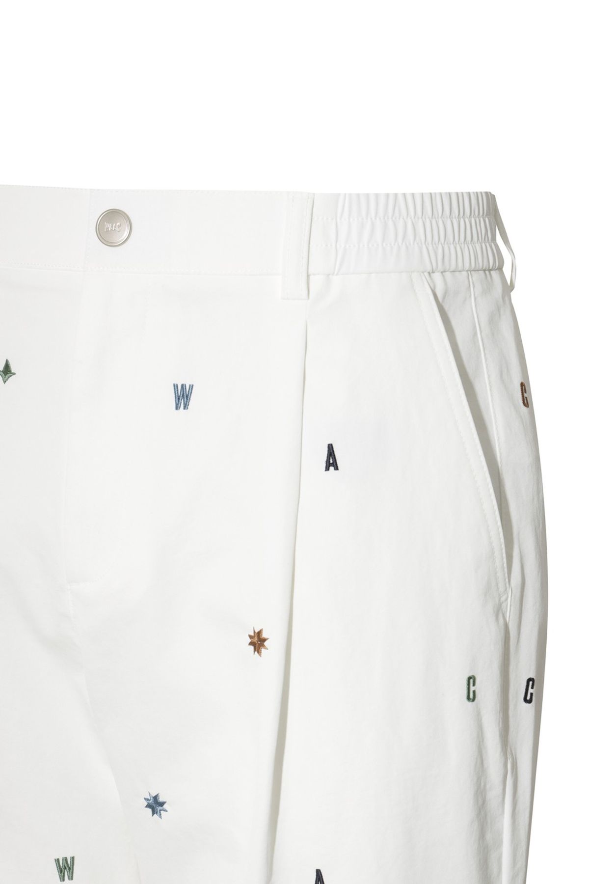 왁(WAAC) Men Embroidery Pants WMPNA25605IVX